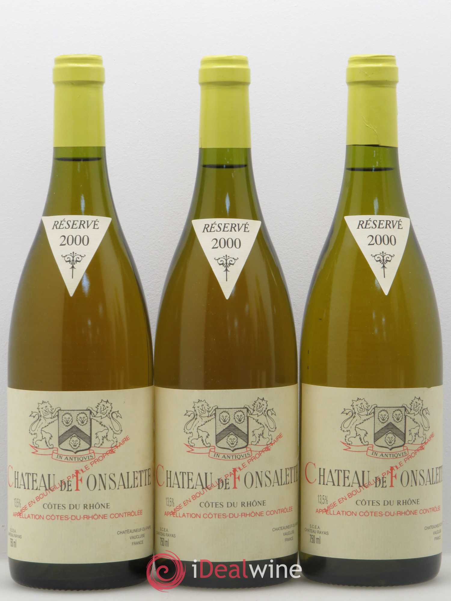 Côtes-du-Rhône Château de Fonsalette Emmanuel Reynaud 2000 - Lot de 6 bouteilles - 1