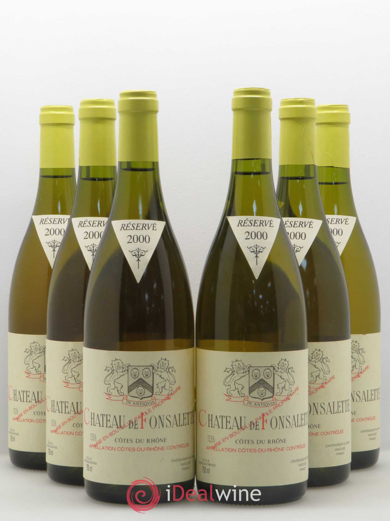 Côtes-du-Rhône Château de Fonsalette Emmanuel Reynaud 2000 - Lot de 6 bouteilles - 0