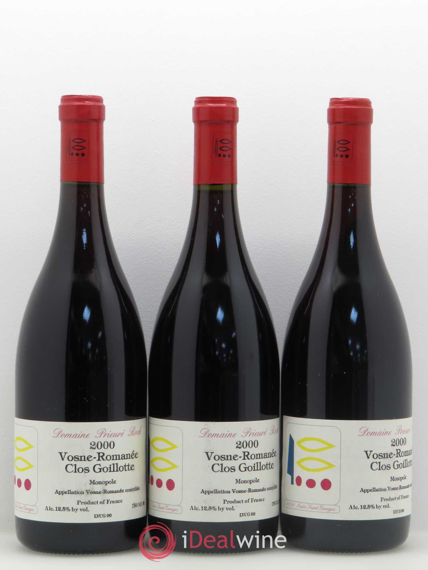 Vosne-Romanée Le Clos Goillotte Prieuré Roch 2000 - Lot de 3 bouteilles - 0