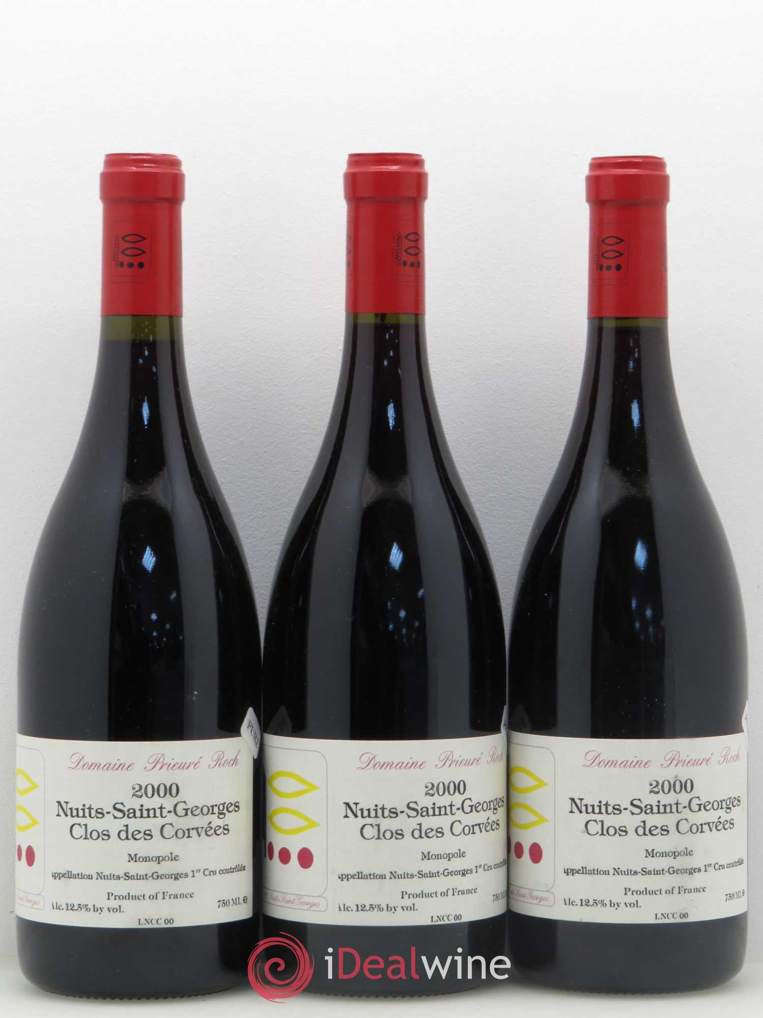 Nuits-Saint-Georges 1er Cru Le Clos des Corvées Prieuré Roch 2000 - Lot de 3 bouteilles - 0