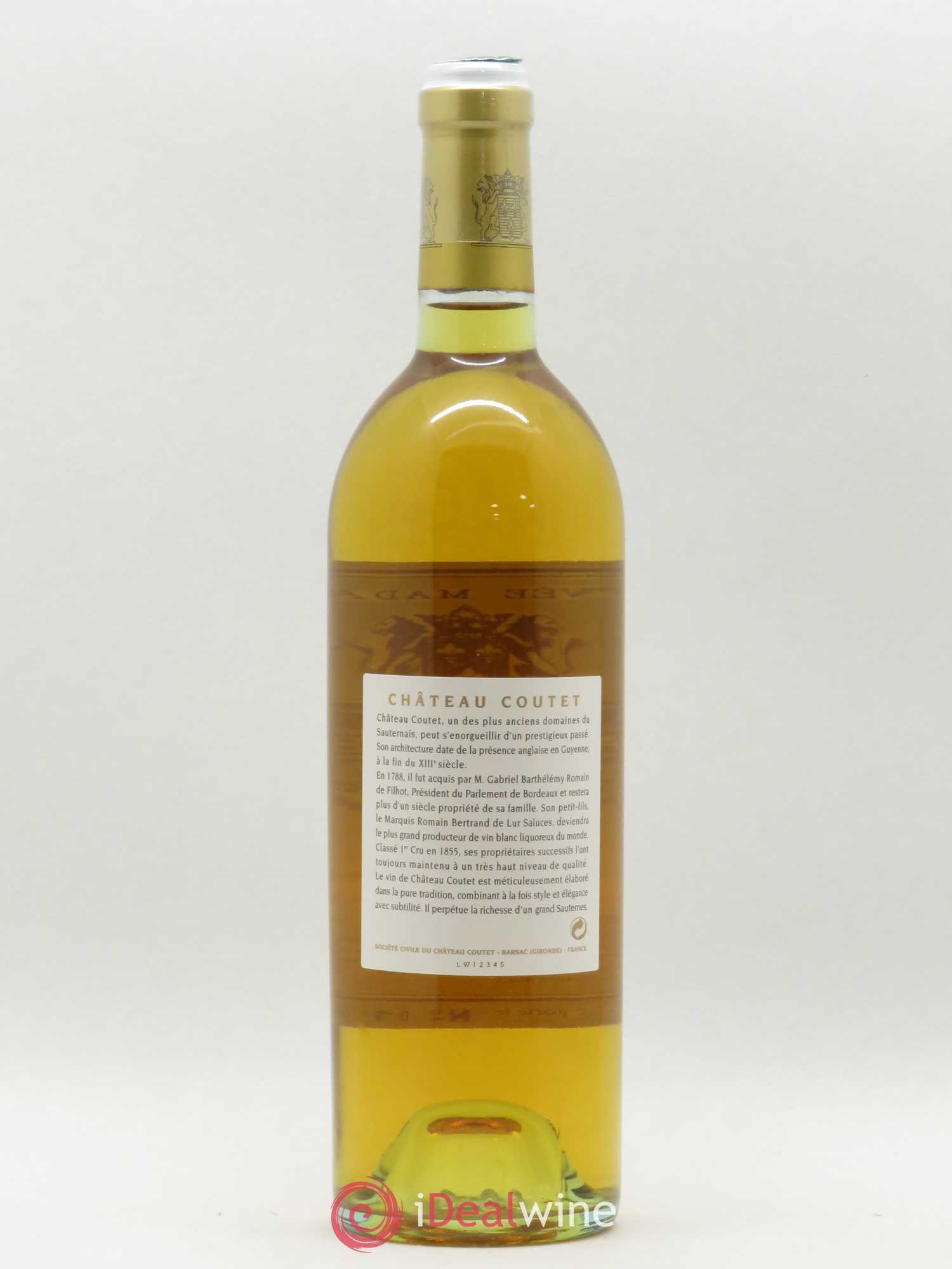 Château Coutet - Cuvée Madame 1er Grand Cru Classé 1986 - Lot of 1 bottle - 1