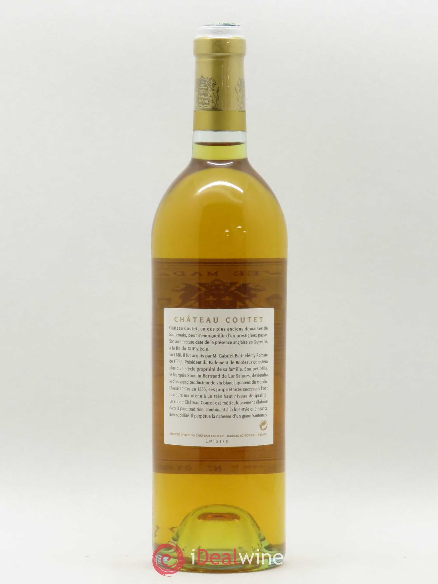 Château Coutet - Cuvée Madame 1er Grand Cru Classé 1986 - Lotto di 1 bottiglia - 1