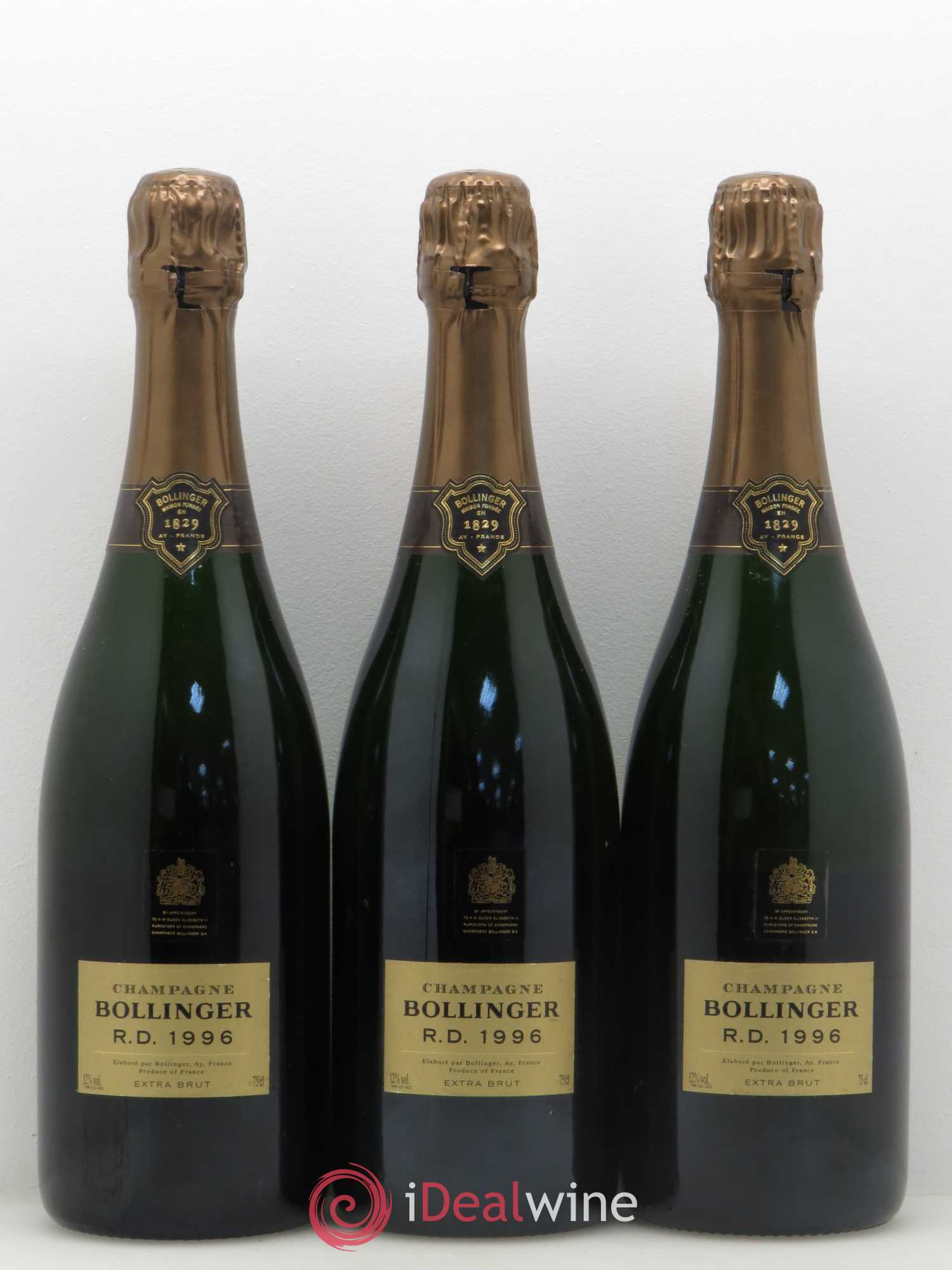 R.D. Extra-Brut Bollinger 1996 - Lot de 3 bouteilles - 0