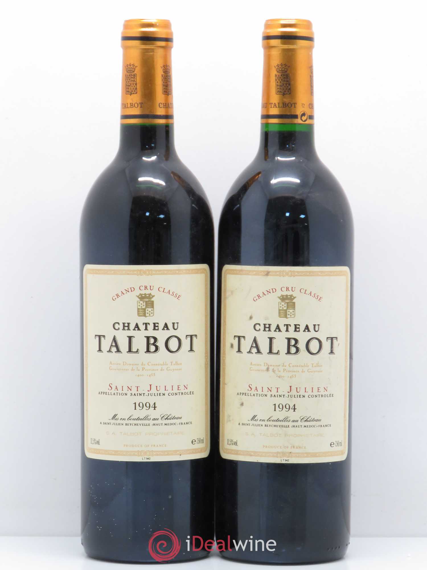 Château Talbot 4ème Grand Cru Classé 1994 - Lot de 2 bouteilles - 0