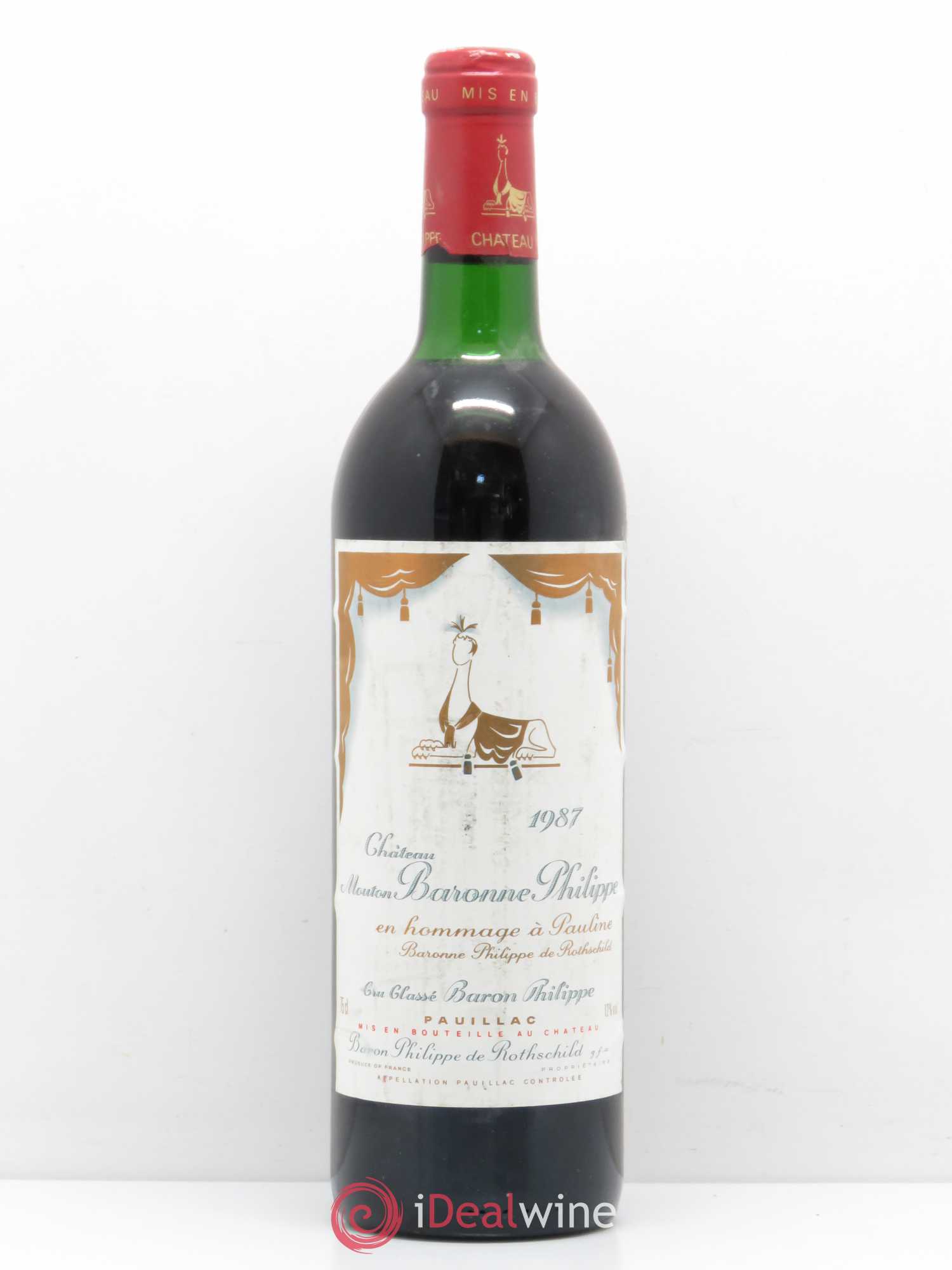 Château d' Armailhac - Mouton Baron(ne) Philippe 5ème Grand Cru Classé 1987 - Lot de 1 bouteille - 0