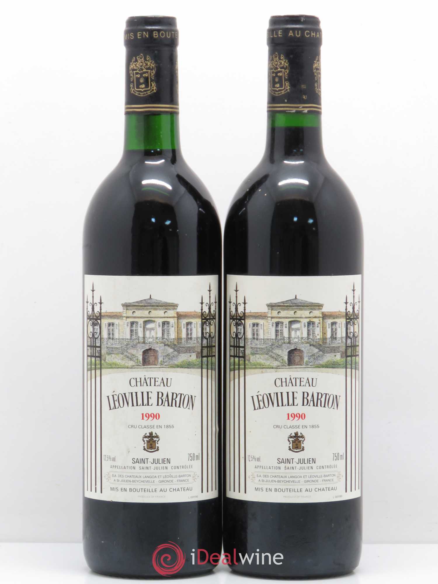 Château Léoville Barton 2ème Grand Cru Classé 1990 - Lot de 2 bouteilles - 0