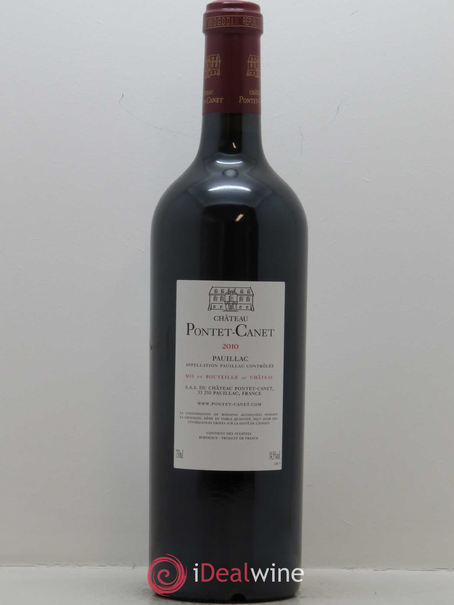 Château Pontet Canet 5ème Grand Cru Classé 2010 - Lot de 1 bouteille - 1
