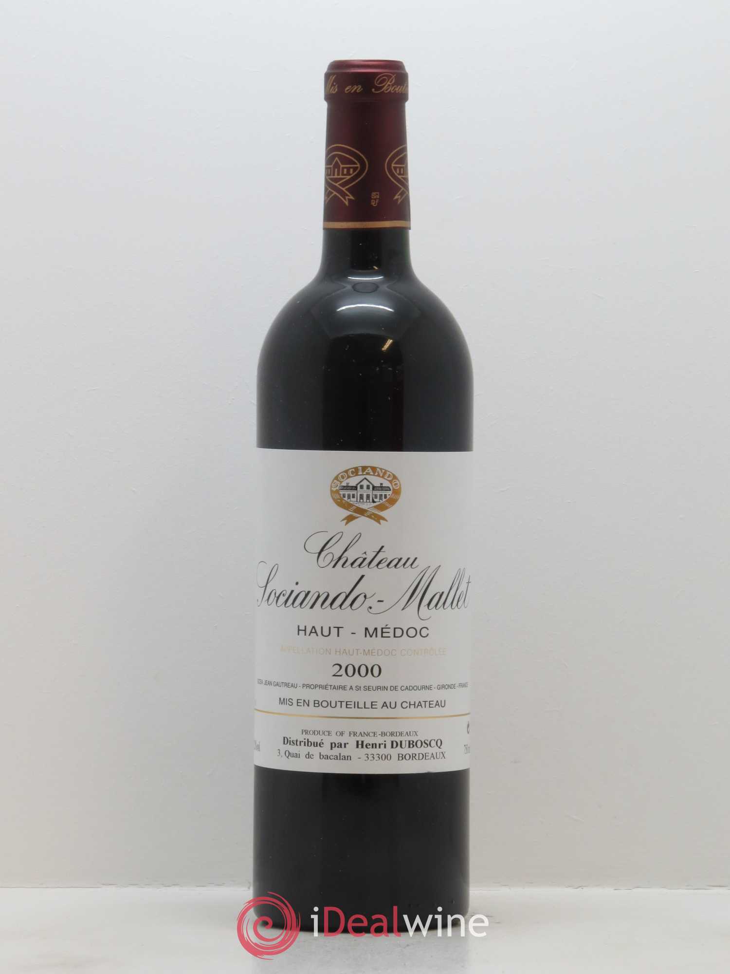 Château Sociando Mallet 2000 - Lot de 1 bouteille - 0