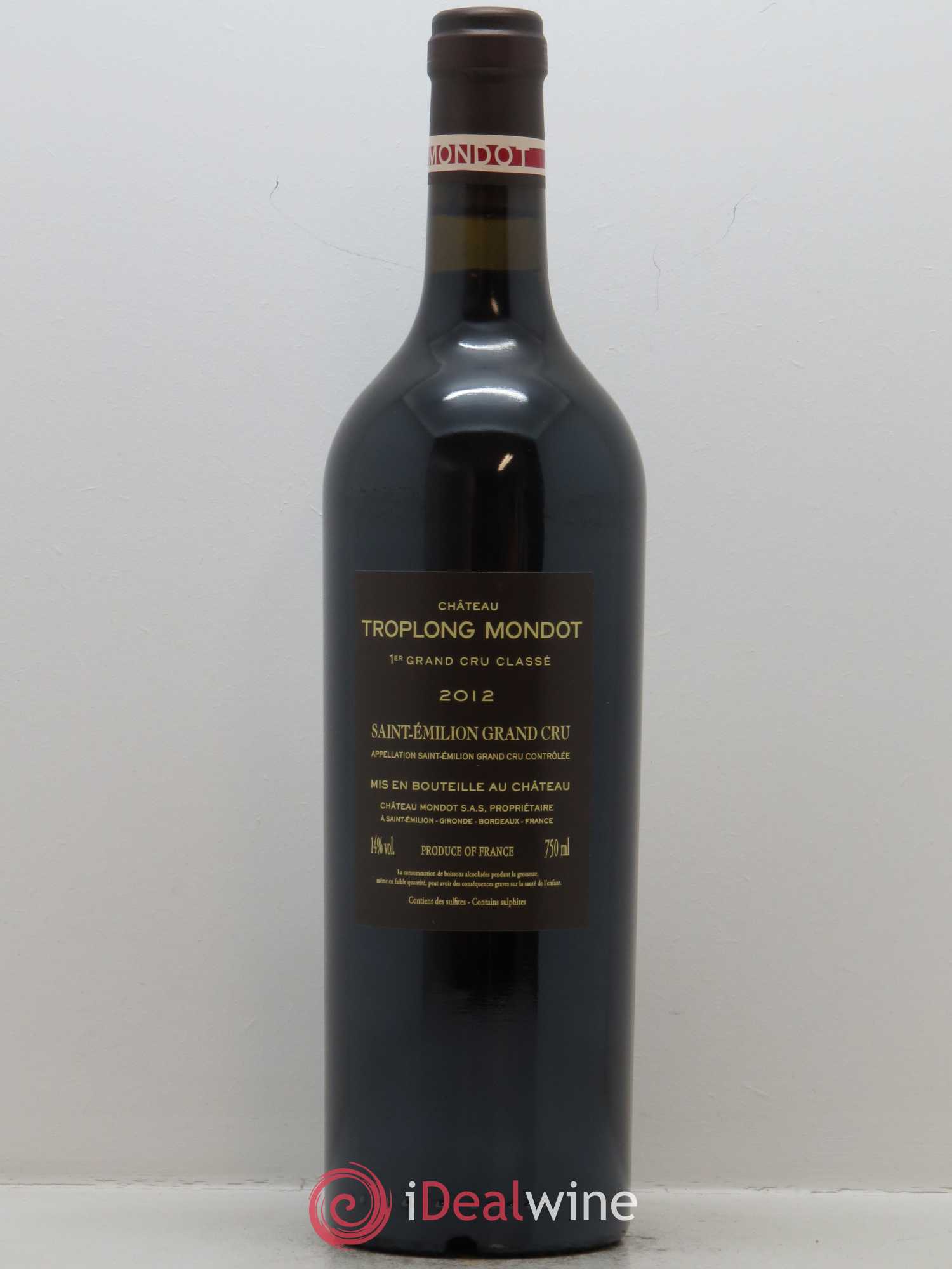 Château Troplong Mondot 1er Grand Cru Classé B 2012 - Lot de 1 bouteille - 1