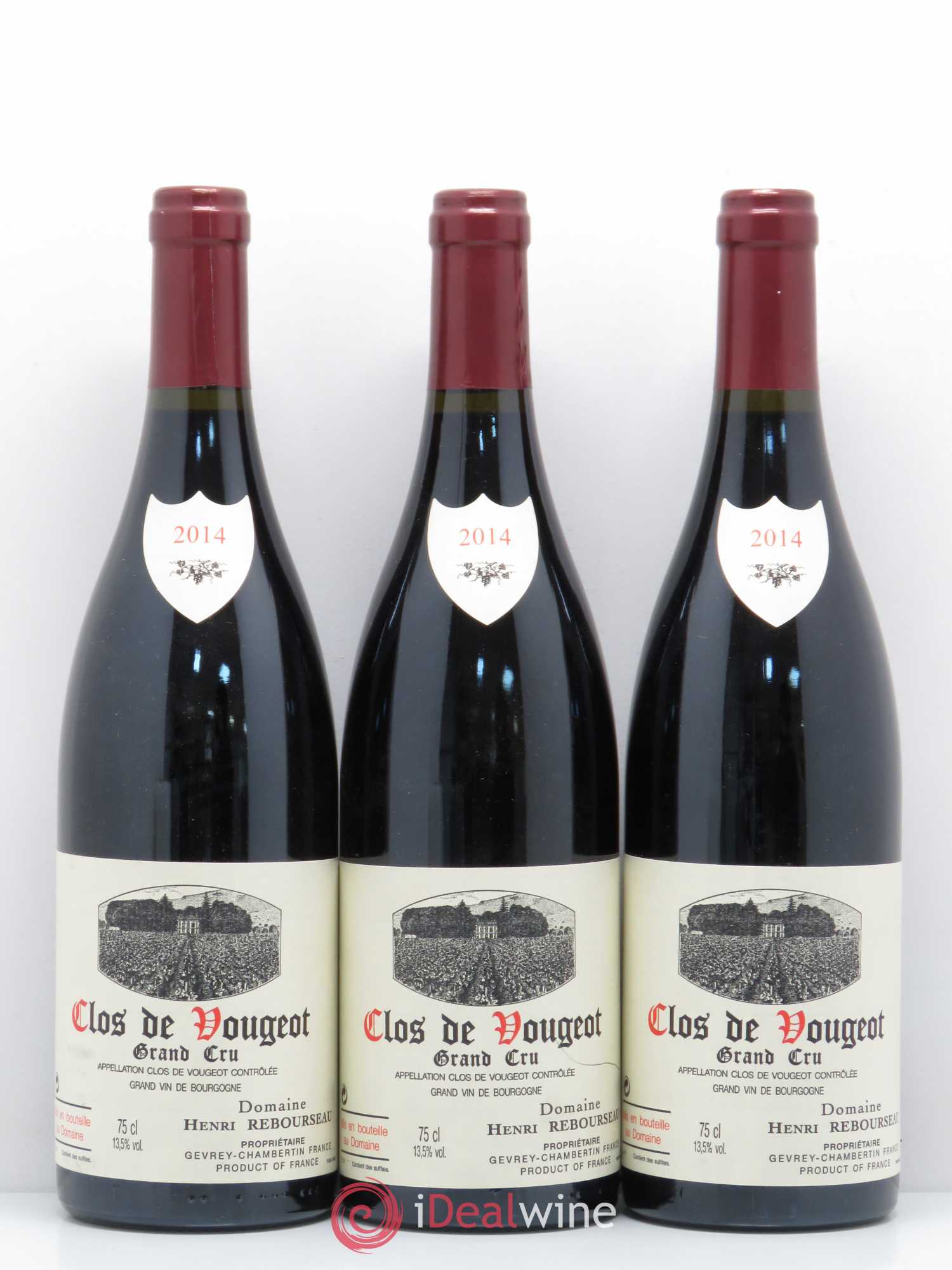 Clos de Vougeot Grand Cru Henri Rebourseau (Domaine) (sans prix de réserve) 2014 - Lot de 3 bouteilles - 0