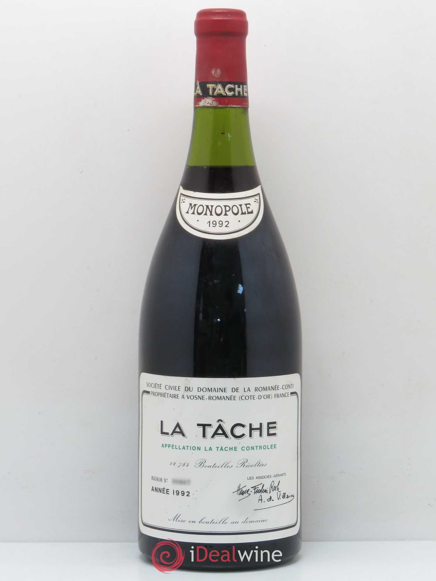 La Tâche Grand Cru Domaine de la Romanée-Conti 1992 - Lot de 1 magnum - 0