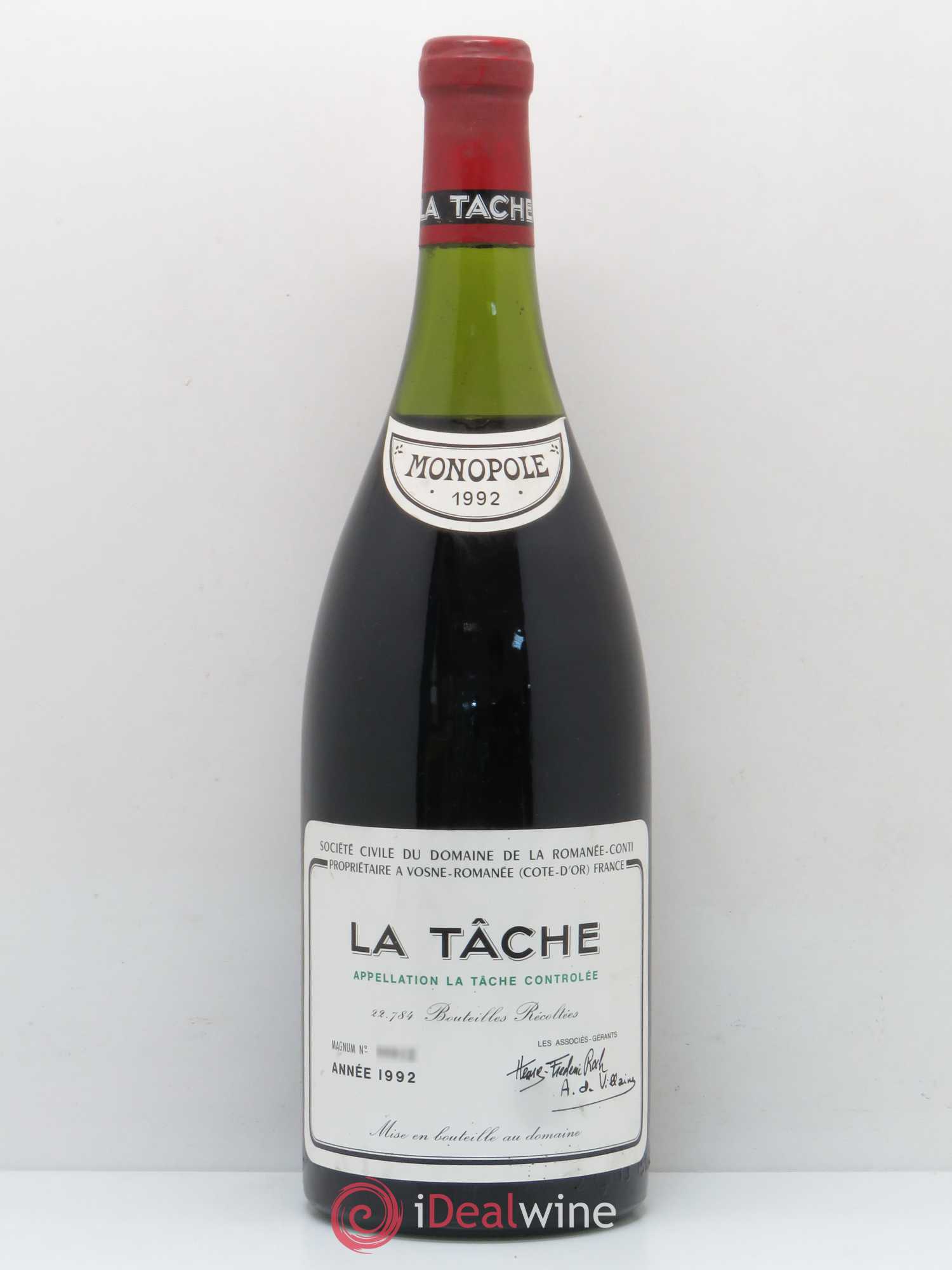 La Tâche Grand Cru Domaine de la Romanée-Conti 1992 - Lot de 1 magnum - 0