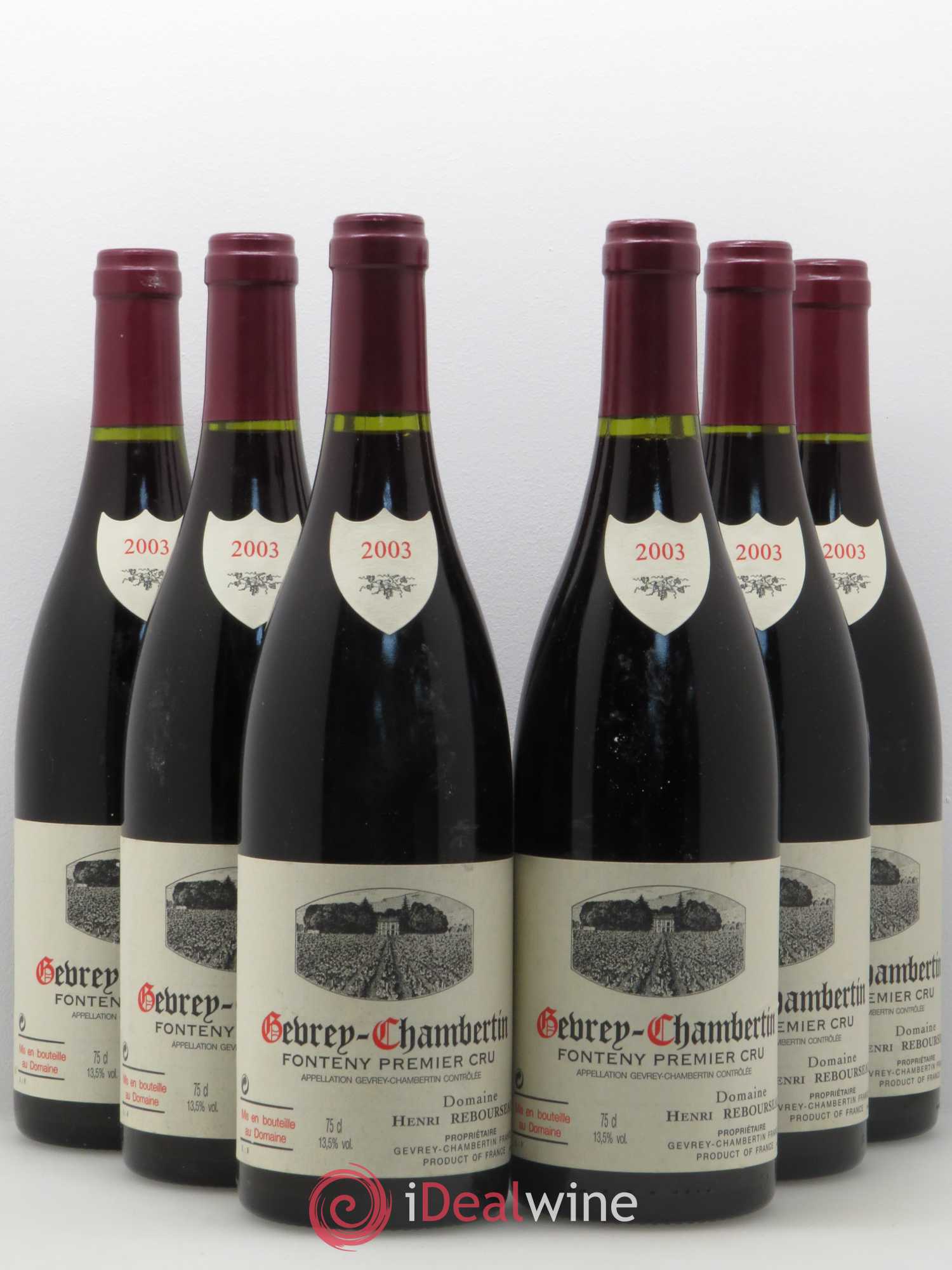 Gevrey-Chambertin Domaine Henri Rebourseau Fonteny premier cru 2003 - Posten von 6 Flaschen - 0