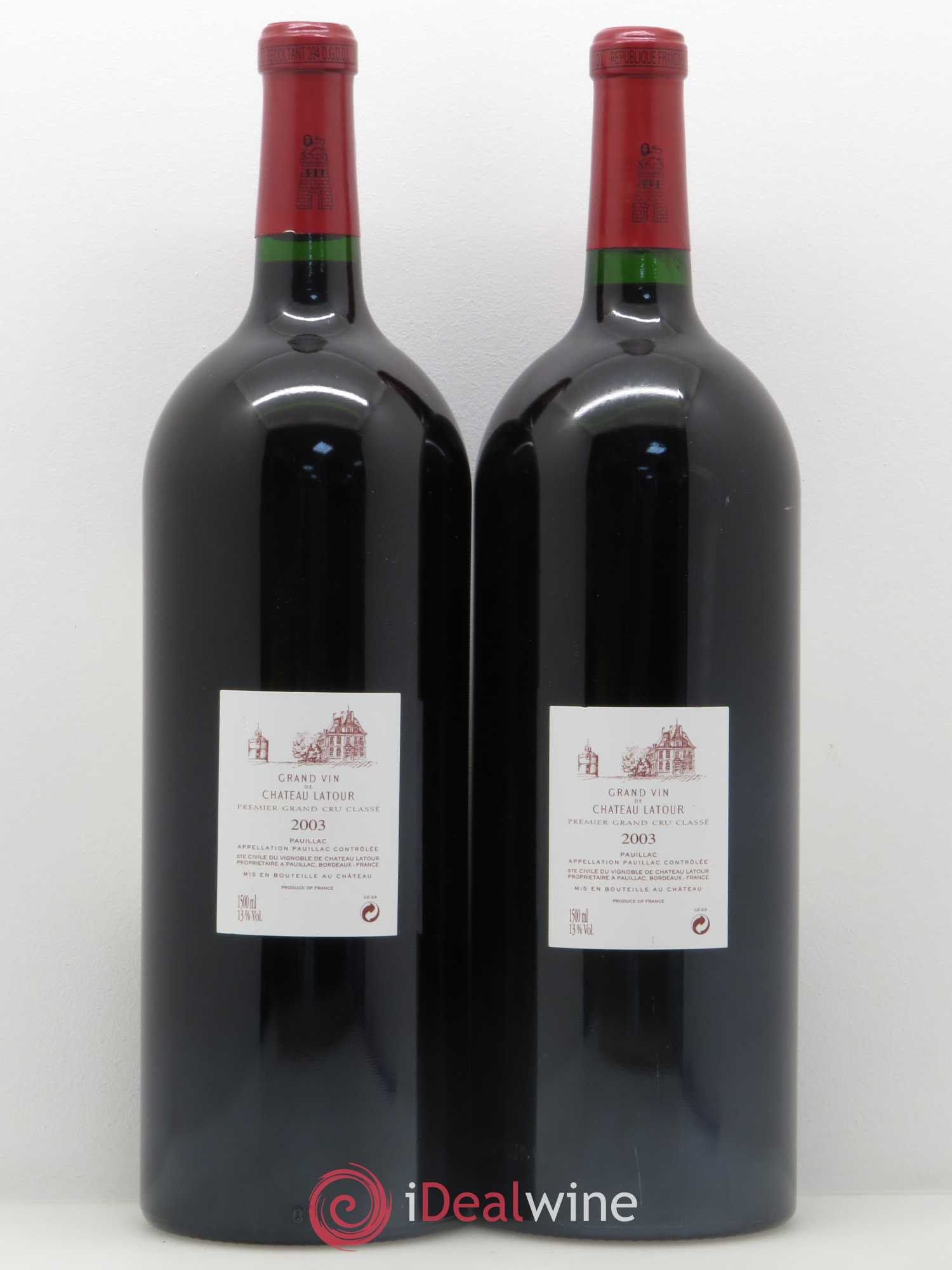 Château Latour 1er Grand Cru Classé 2003 - Lot de 2 magnums - 1