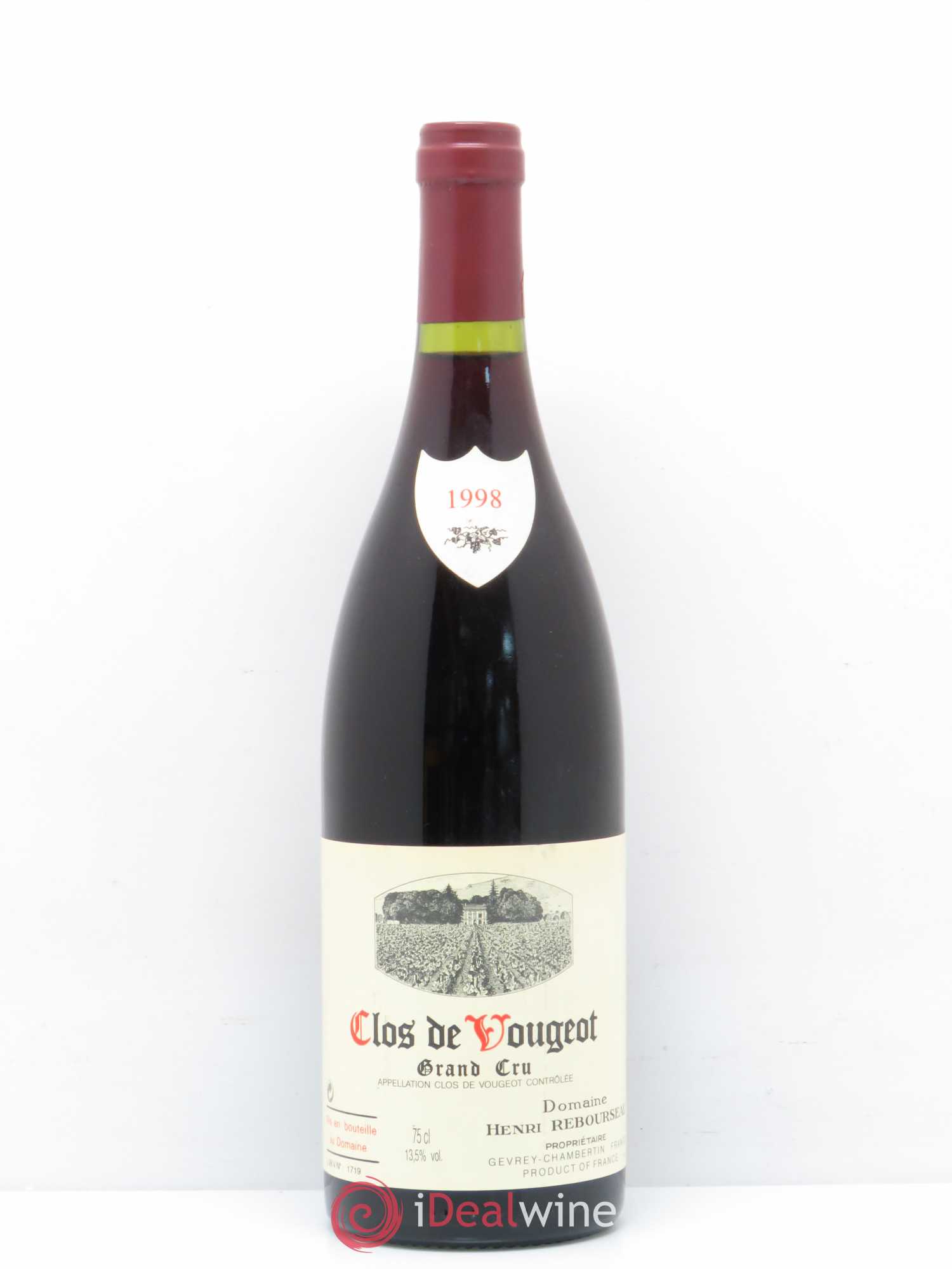 Clos de Vougeot Grand Cru Domaine Henri Rebourseau 1998 - Lot de 1 bouteille - 0