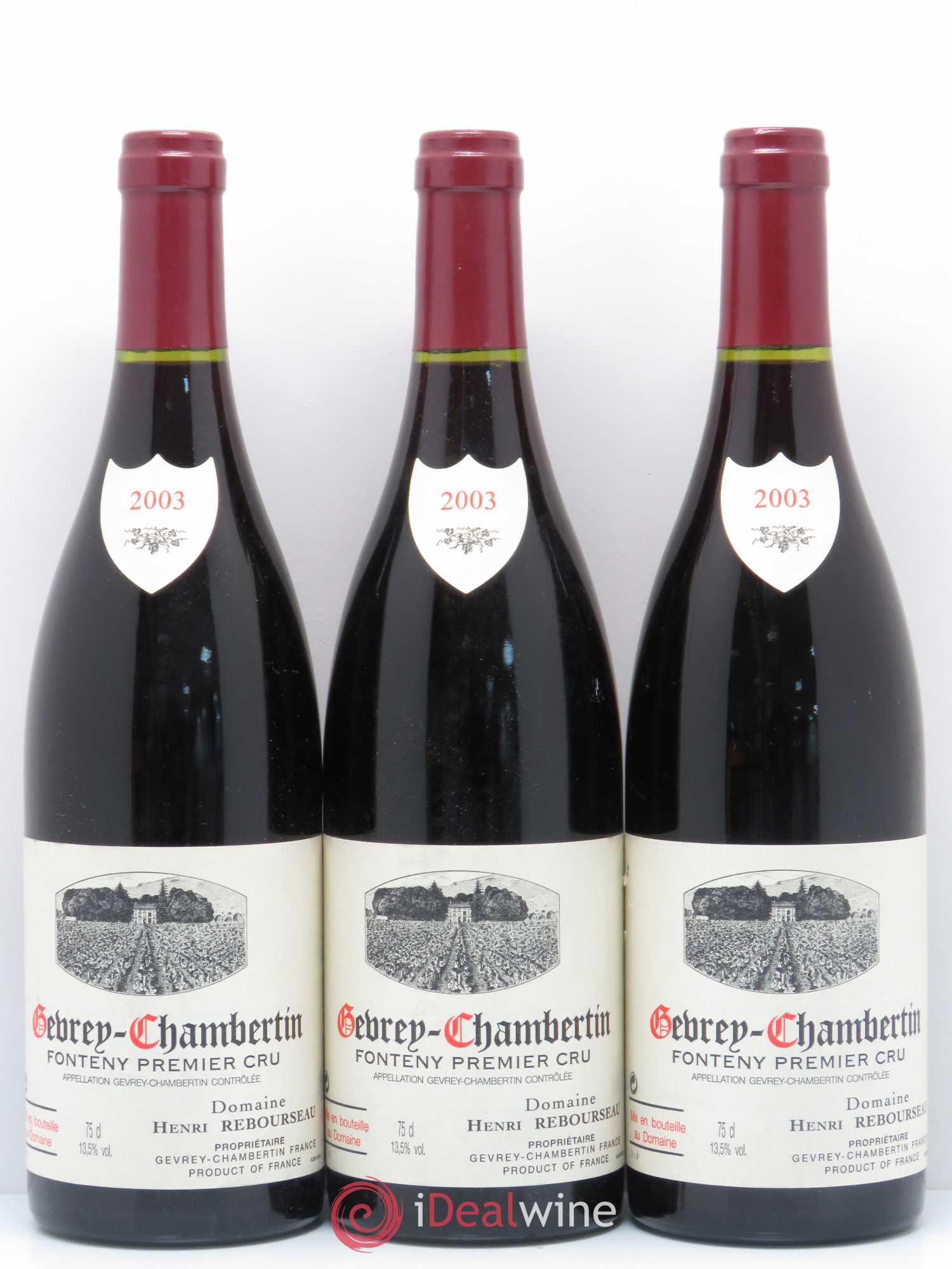 Gevrey-Chambertin 1er Cru Fonteny Domaine Henri Rebourseau 2003 - Posten von 6 Flaschen - 1