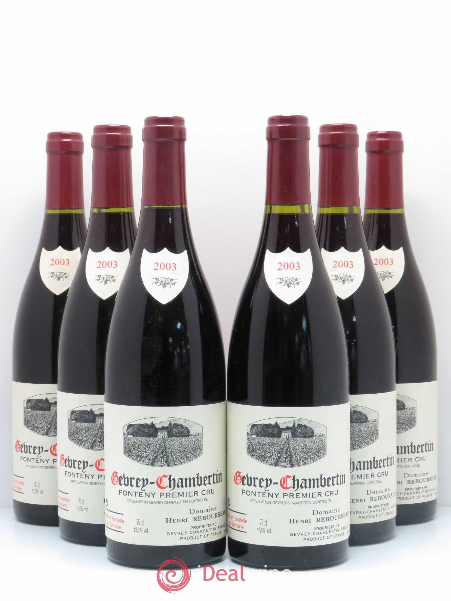 Gevrey-Chambertin 1er Cru Fonteny Domaine Henri Rebourseau 2003 - Posten von 6 Flaschen - 0