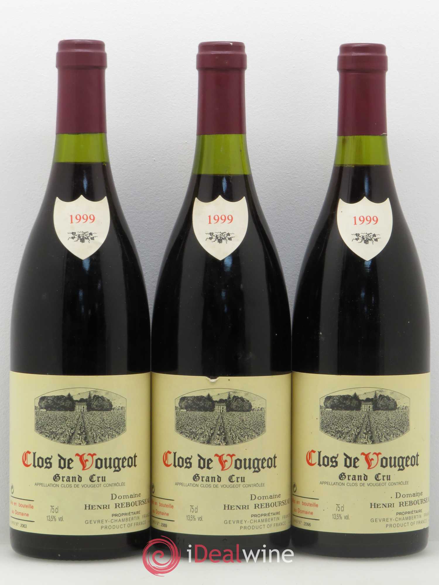 Clos de Vougeot Grand Cru Domaine Henri Rebourseau 1999 - Lot de 6 bouteilles - 2