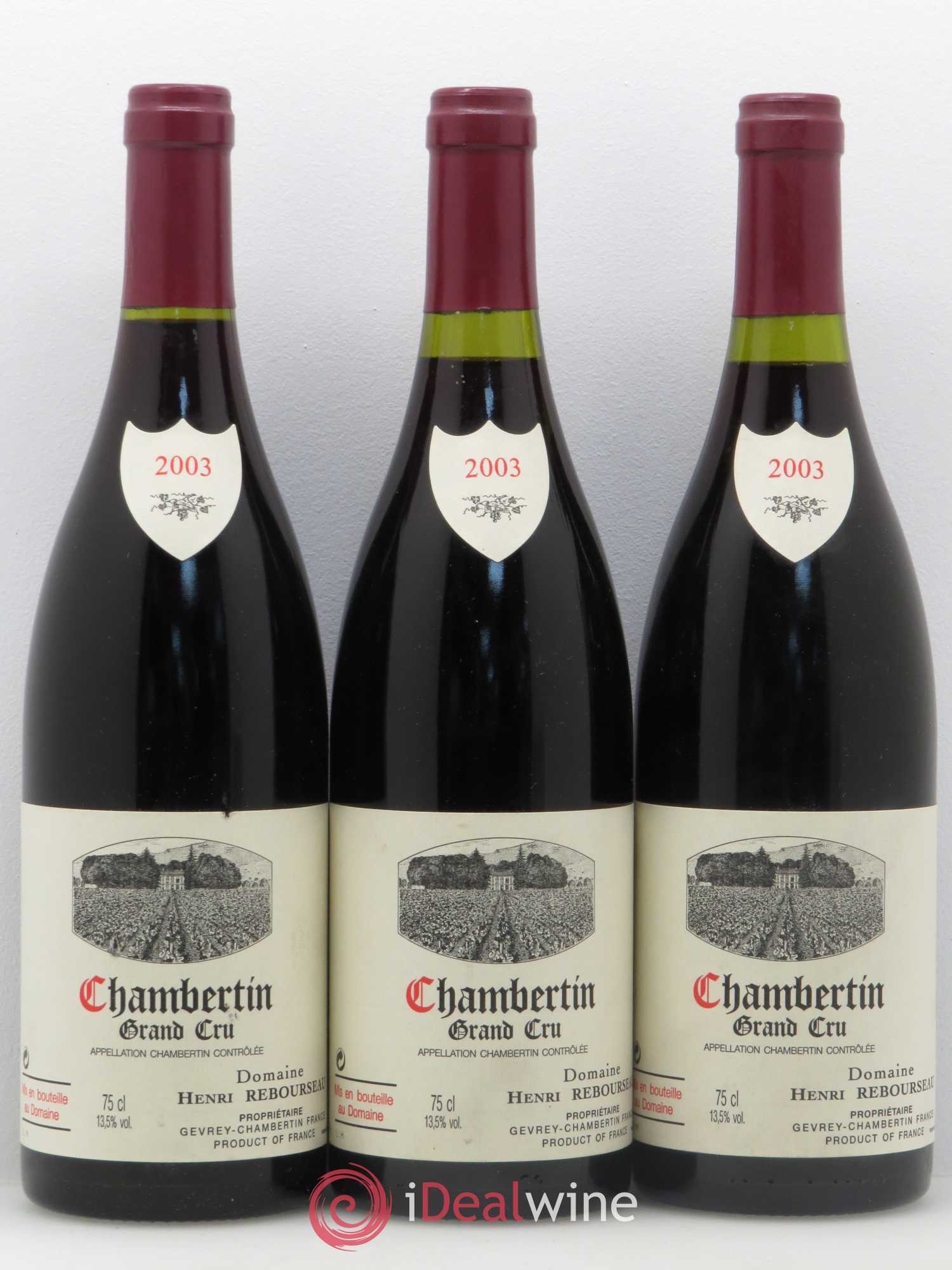 Chambertin Grand Cru Henri Rebourseau 2003 - Lot de 12 bouteilles - 2