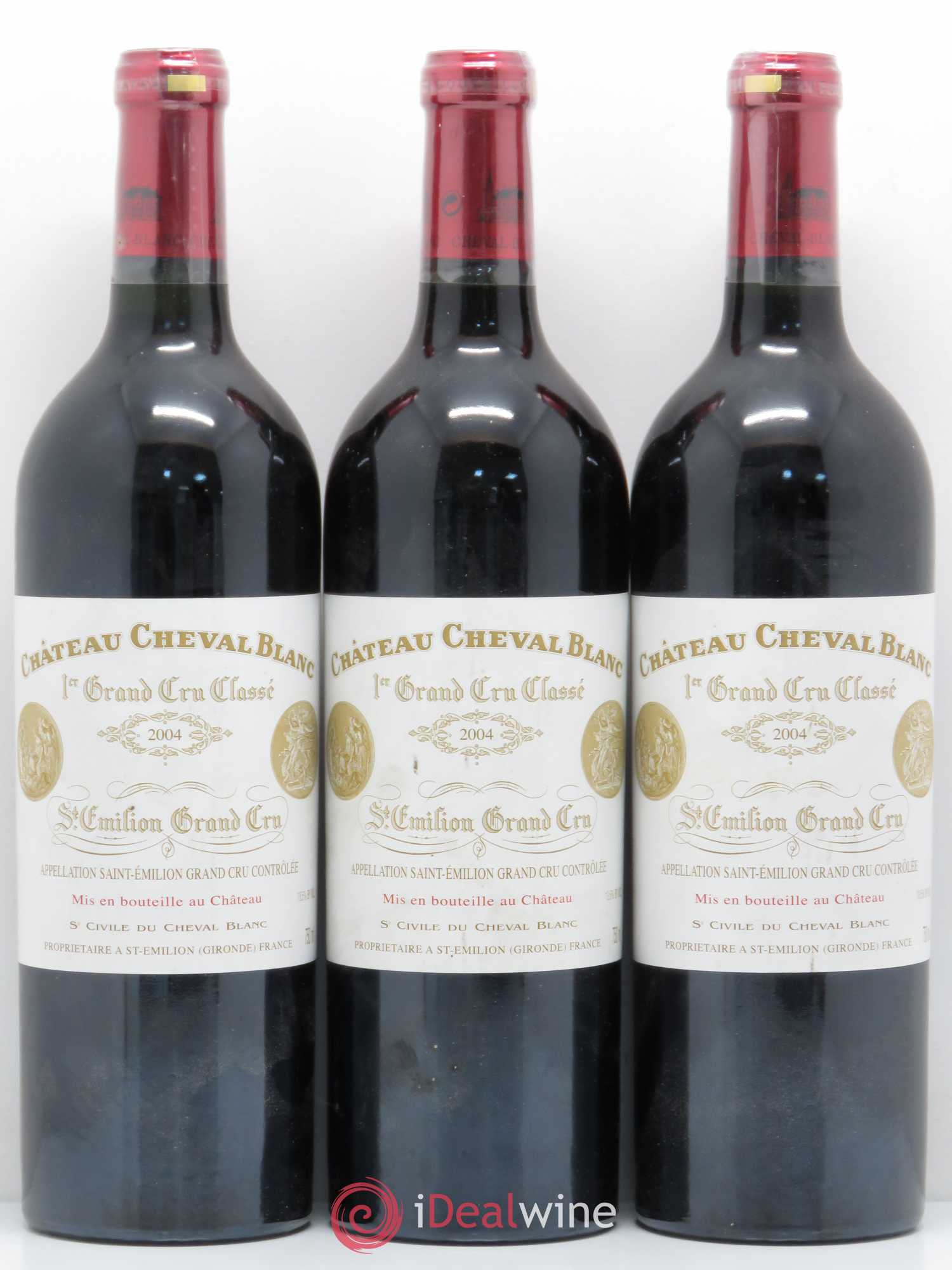 Château Cheval Blanc 1er Grand Cru Classé A 2004 - Lot de 3 bouteilles - 0