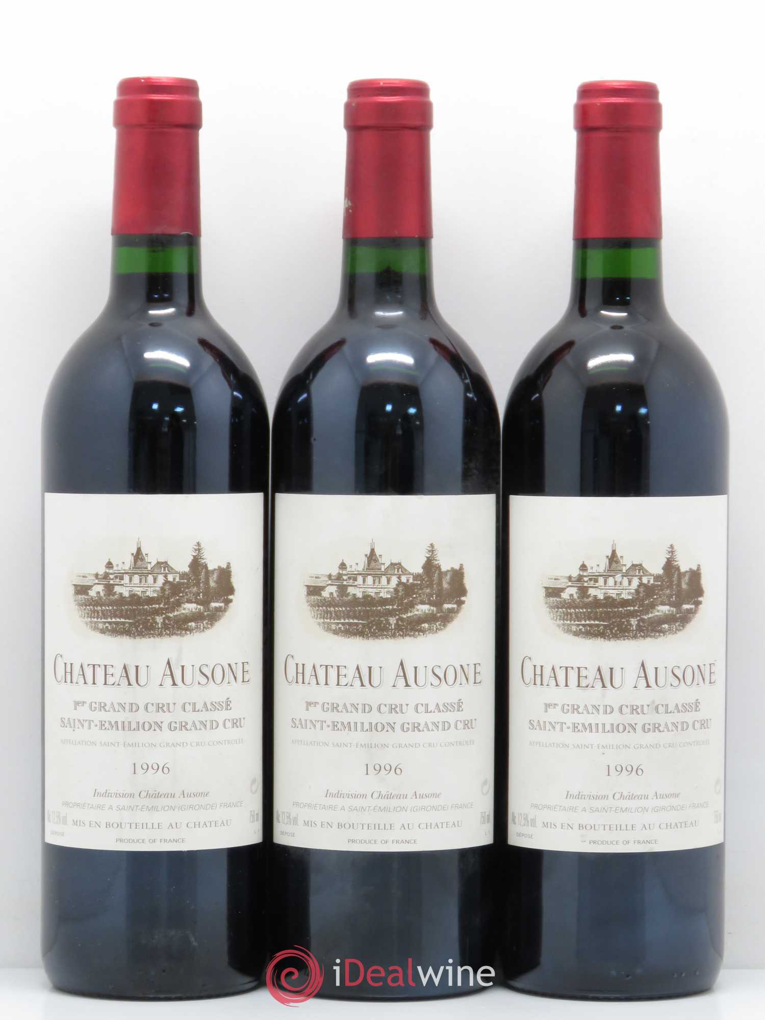 Château Ausone 1er Grand Cru Classé A 1996 - Lot de 3 bouteilles - 0