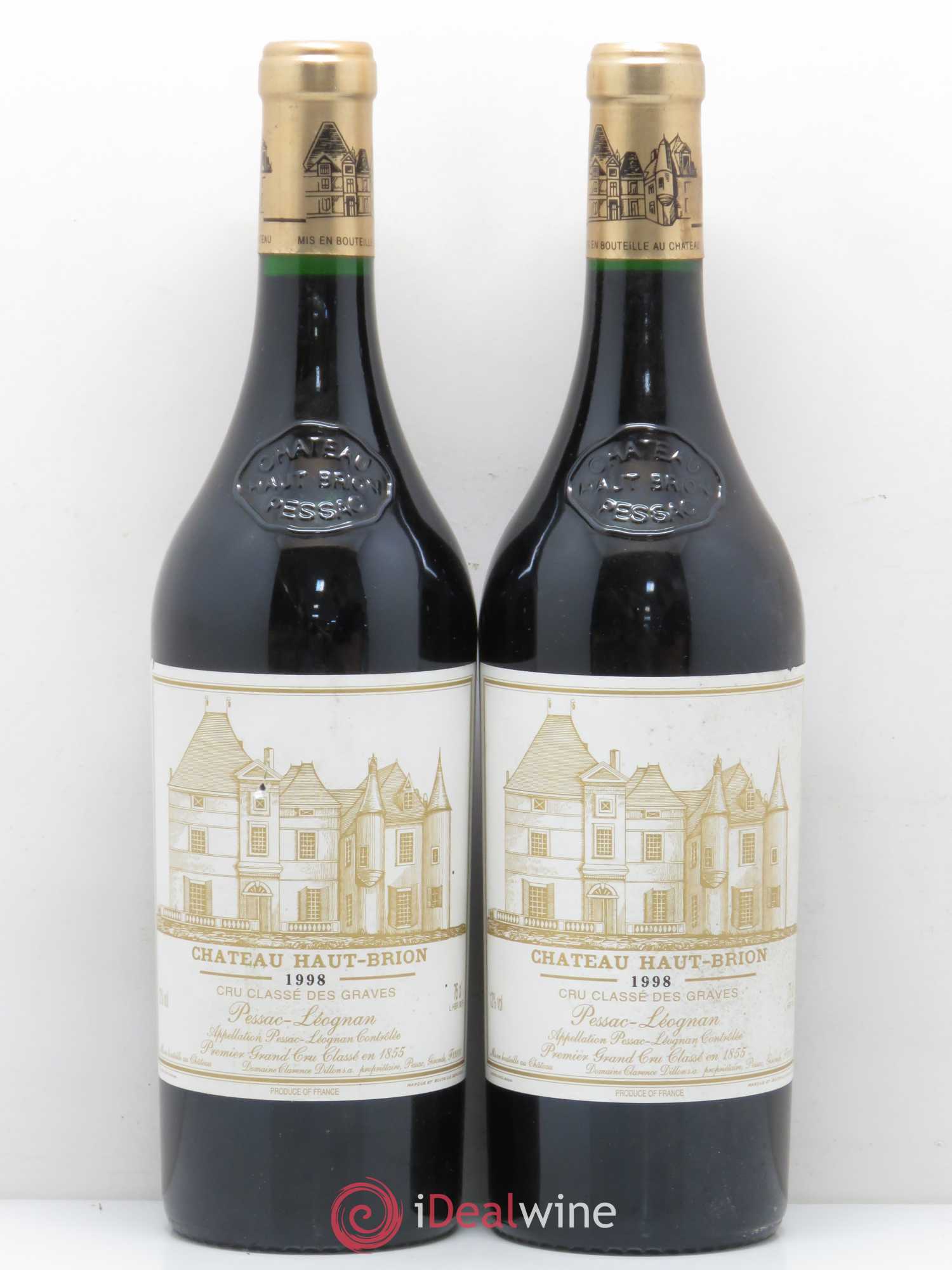 Château Haut Brion 1er Grand Cru Classé 1998 - Lot de 2 bouteilles - 0