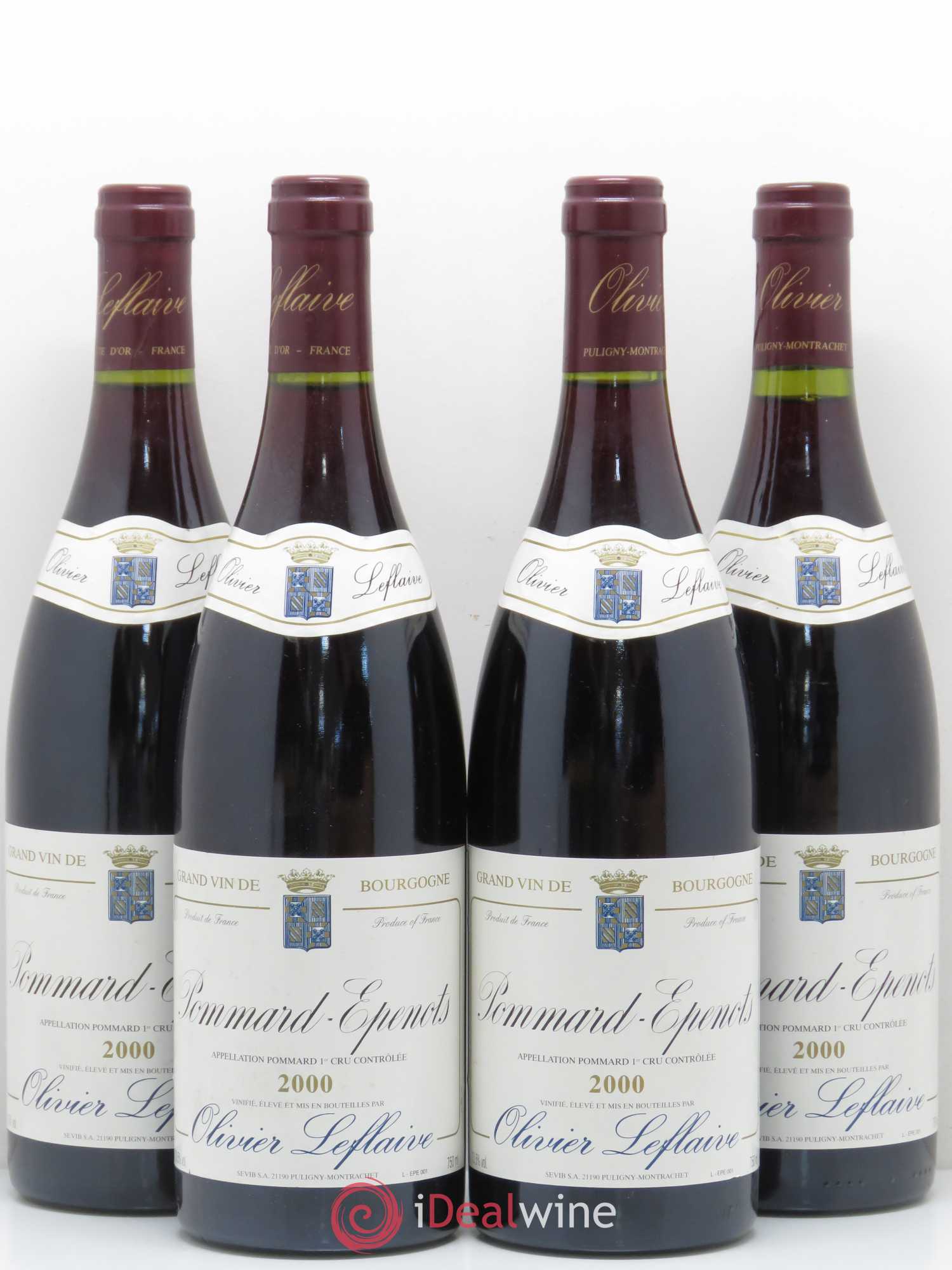 Pommard 1er Cru Epenots Olivier Leflaive 2000 - Posten von 4 Flaschen - 0