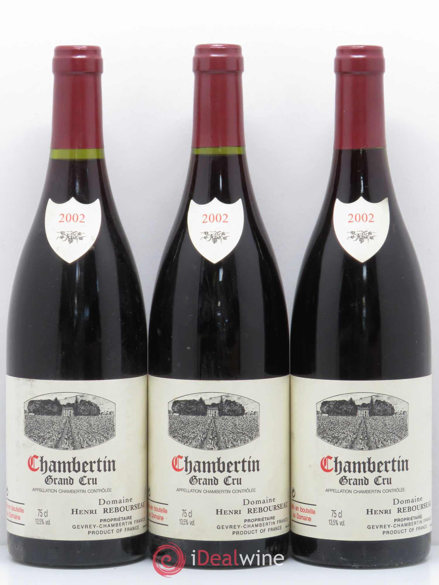 Chambertin Grand Cru Henri Rebourseau 2002 - Lot de 3 bouteilles - 0