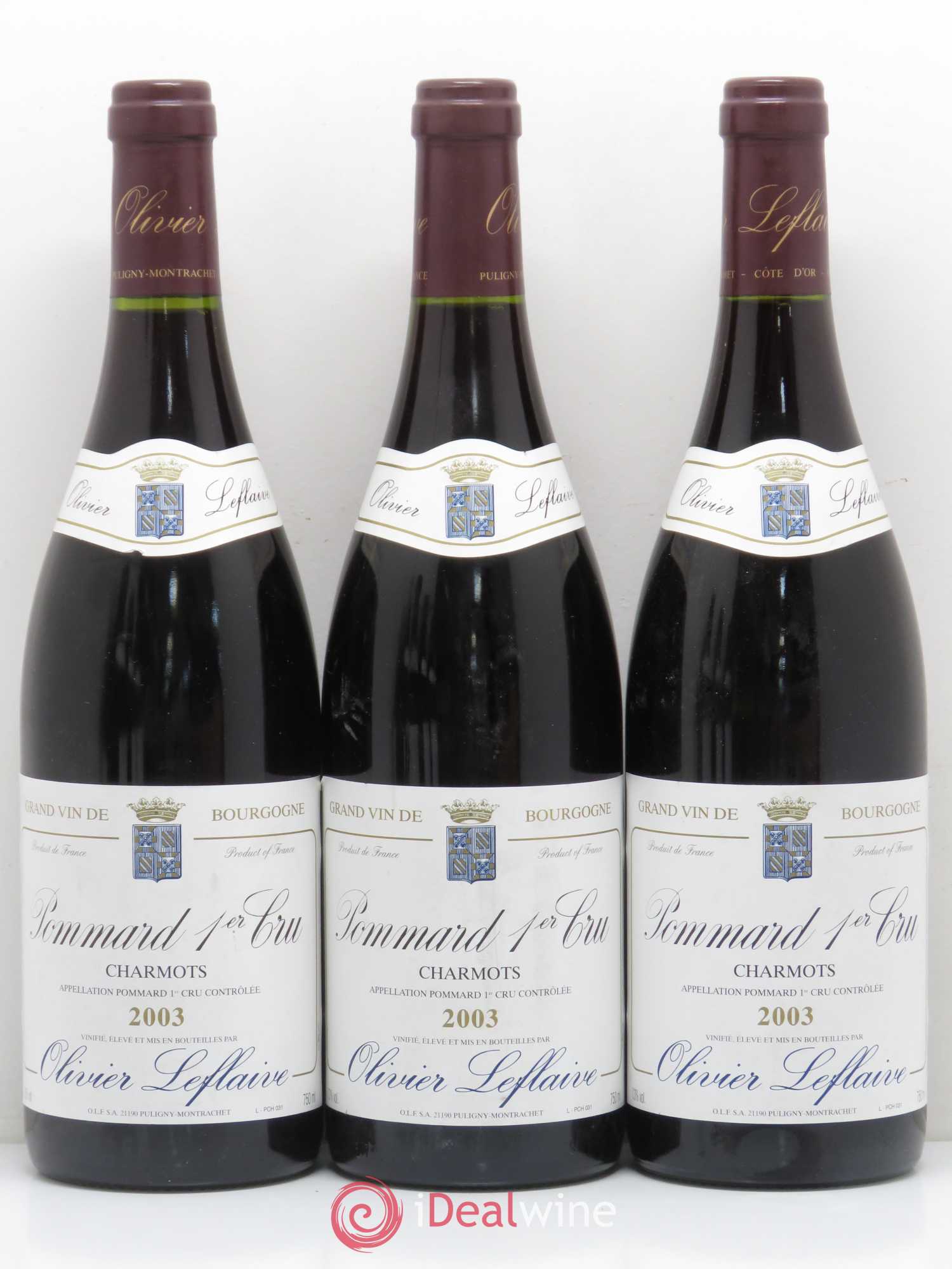 Pommard 1er Cru Charmots Olivier Leflaive 2003 - Posten von 6 Flaschen - 1