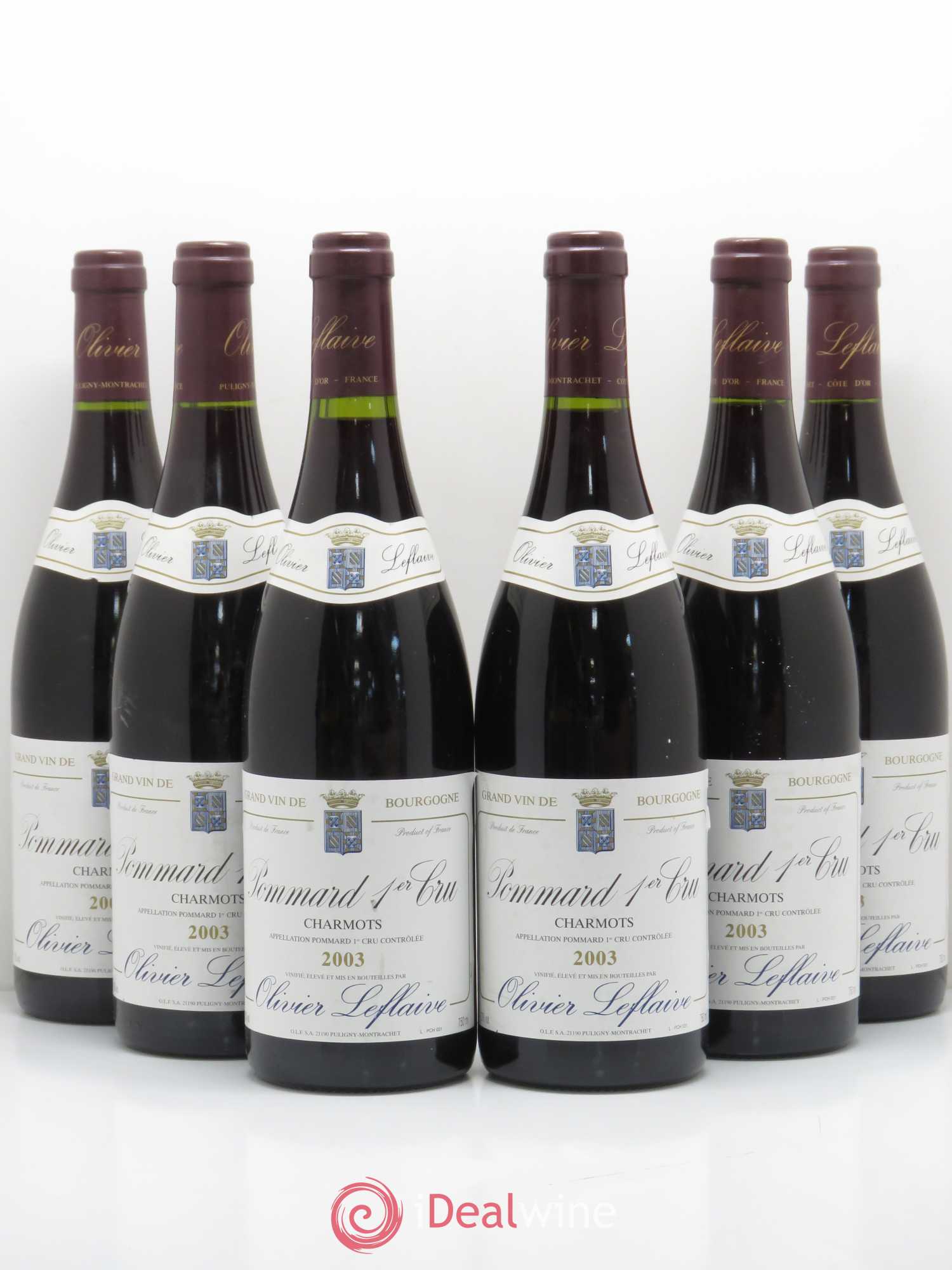 Pommard 1er Cru Charmots Olivier Leflaive 2003 - Posten von 6 Flaschen - 0