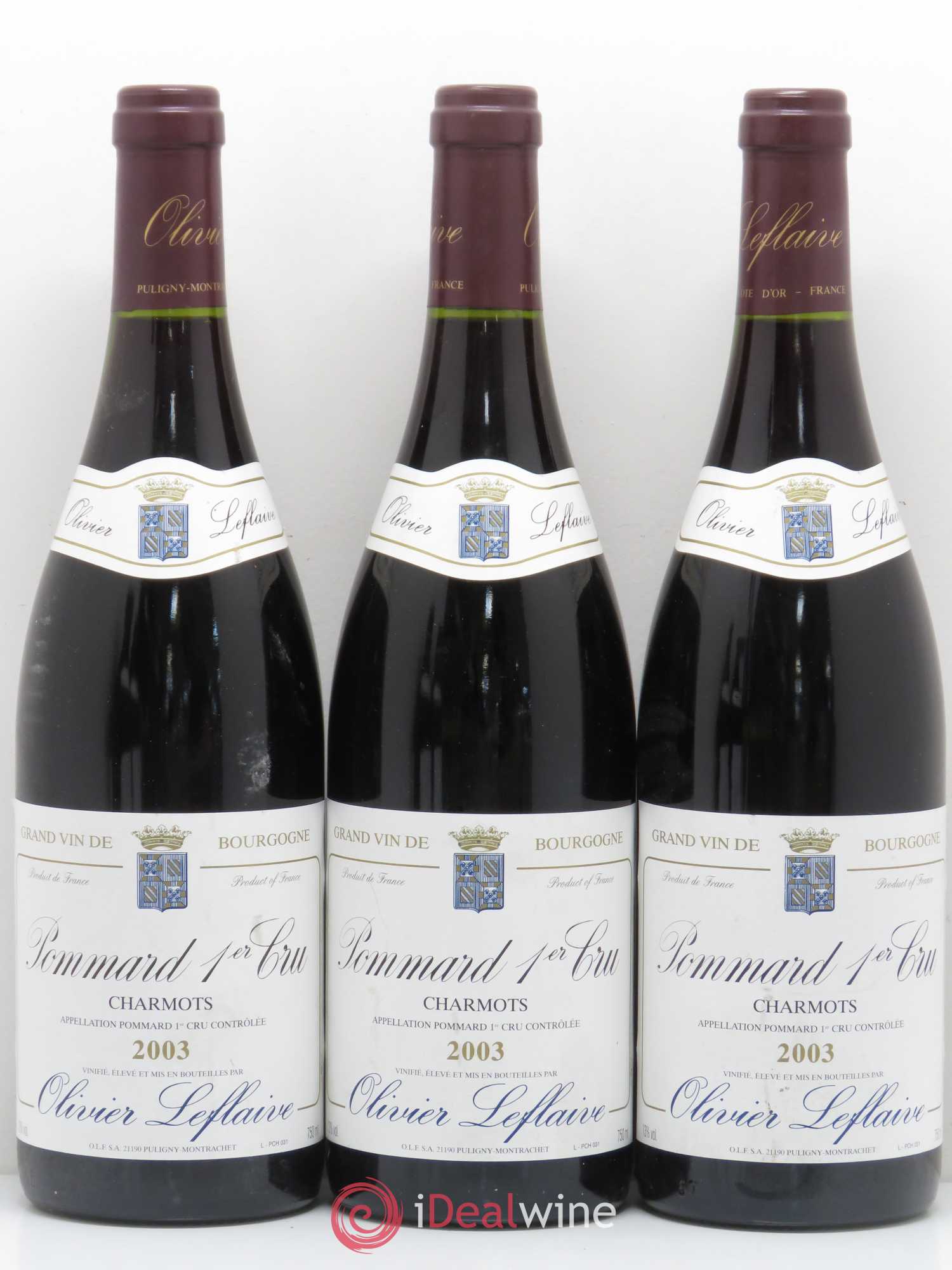 Pommard 1er Cru Charmots Olivier Leflaive 2003 - Posten von 5 Flaschen - 1