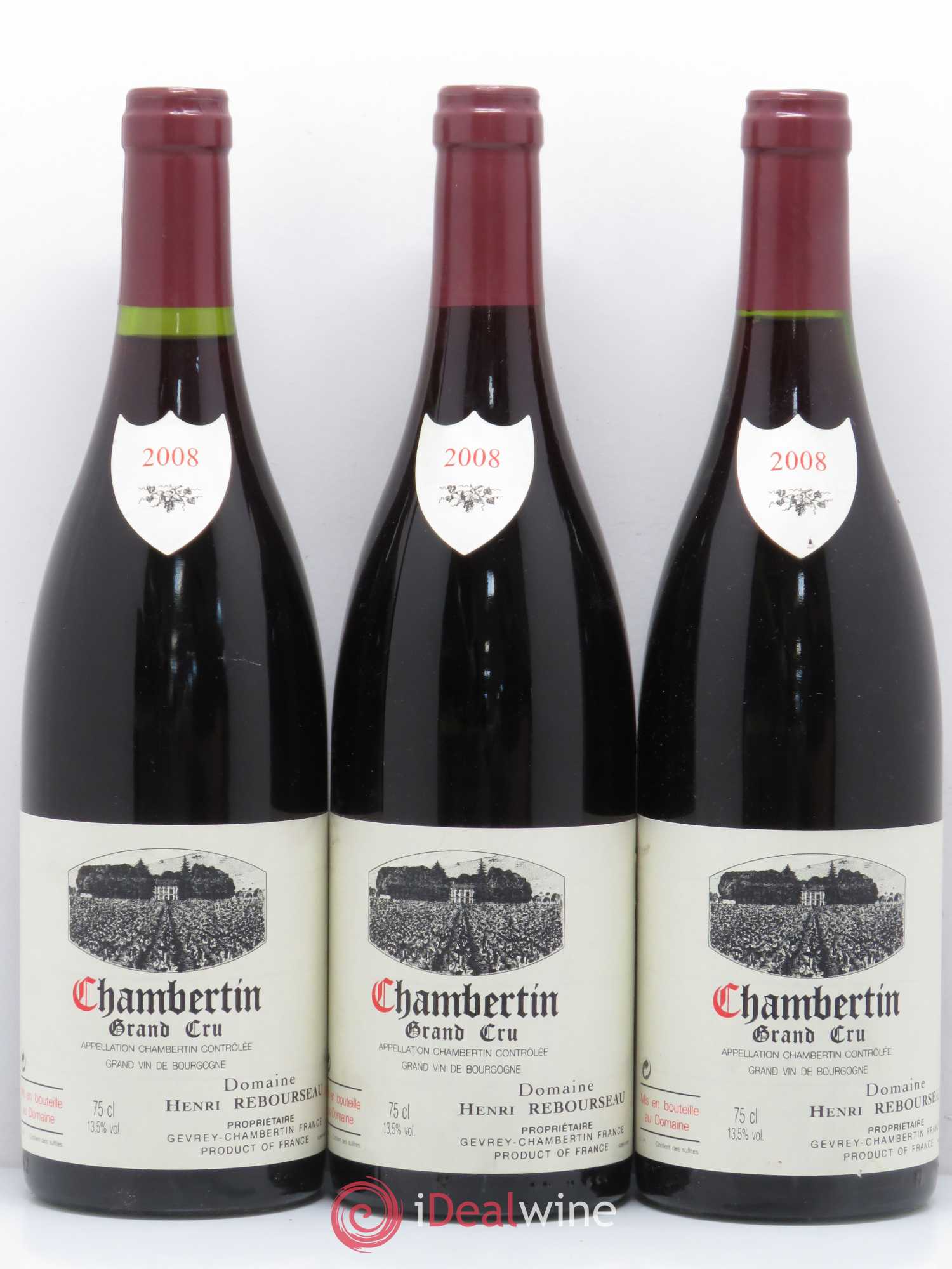 Chambertin Grand Cru Henri Rebourseau 2008 - Lot de 3 bouteilles - 0