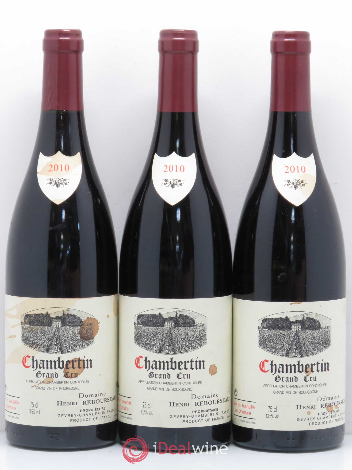 Chambertin Grand Cru Henri Rebourseau 2010 - Lot de 3 bouteilles - 0