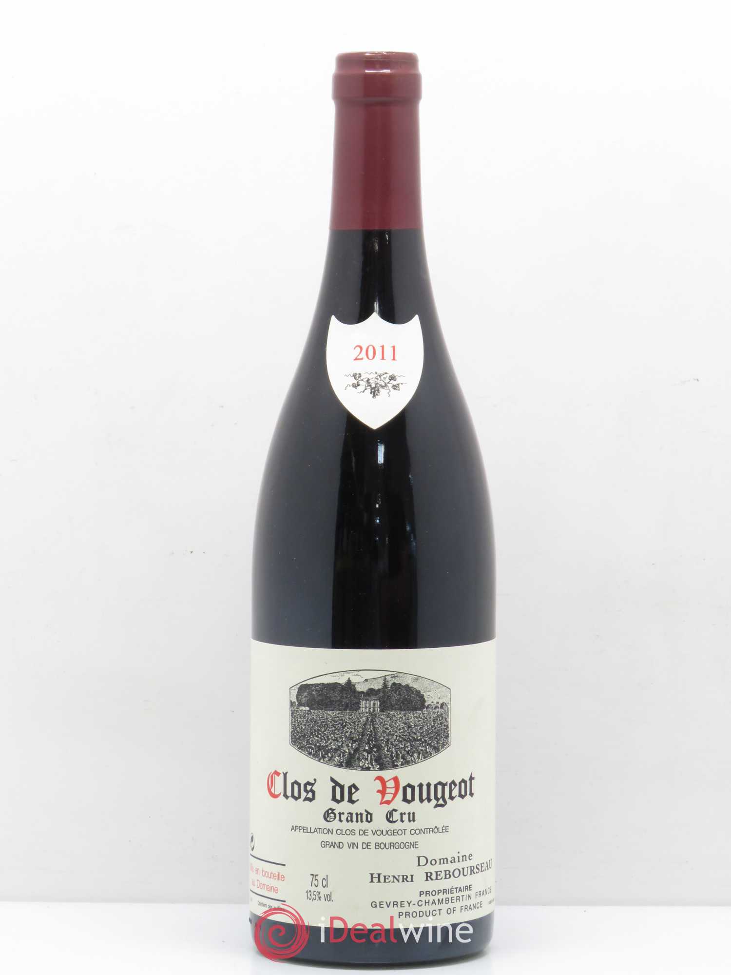 Clos de Vougeot Grand Cru Domaine Henri Rebourseau 2011 - Lot de 1 bouteille - 0