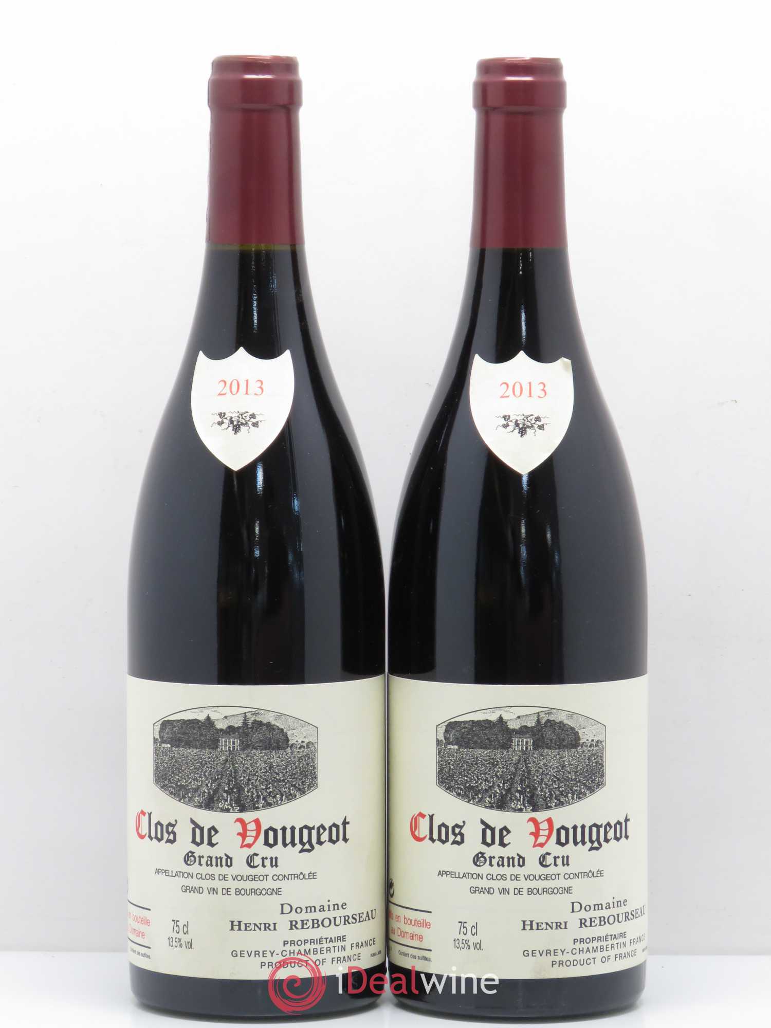 Clos de Vougeot Grand Cru Domaine Henri Rebourseau 2013 - Lot de 2 bouteilles - 0