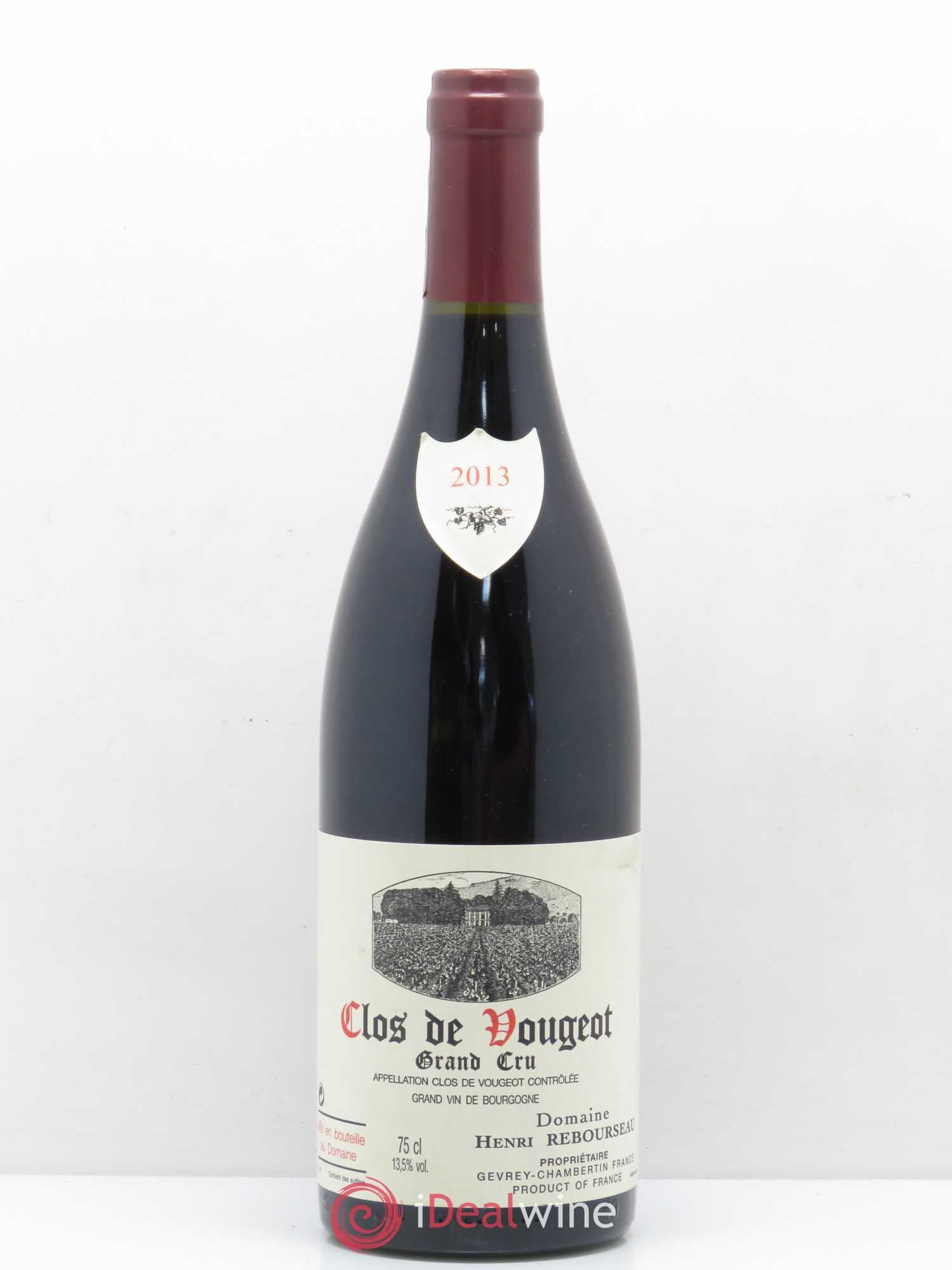 Clos de Vougeot Grand Cru Domaine Henri Rebourseau 2013 - Lot de 1 bouteille - 0