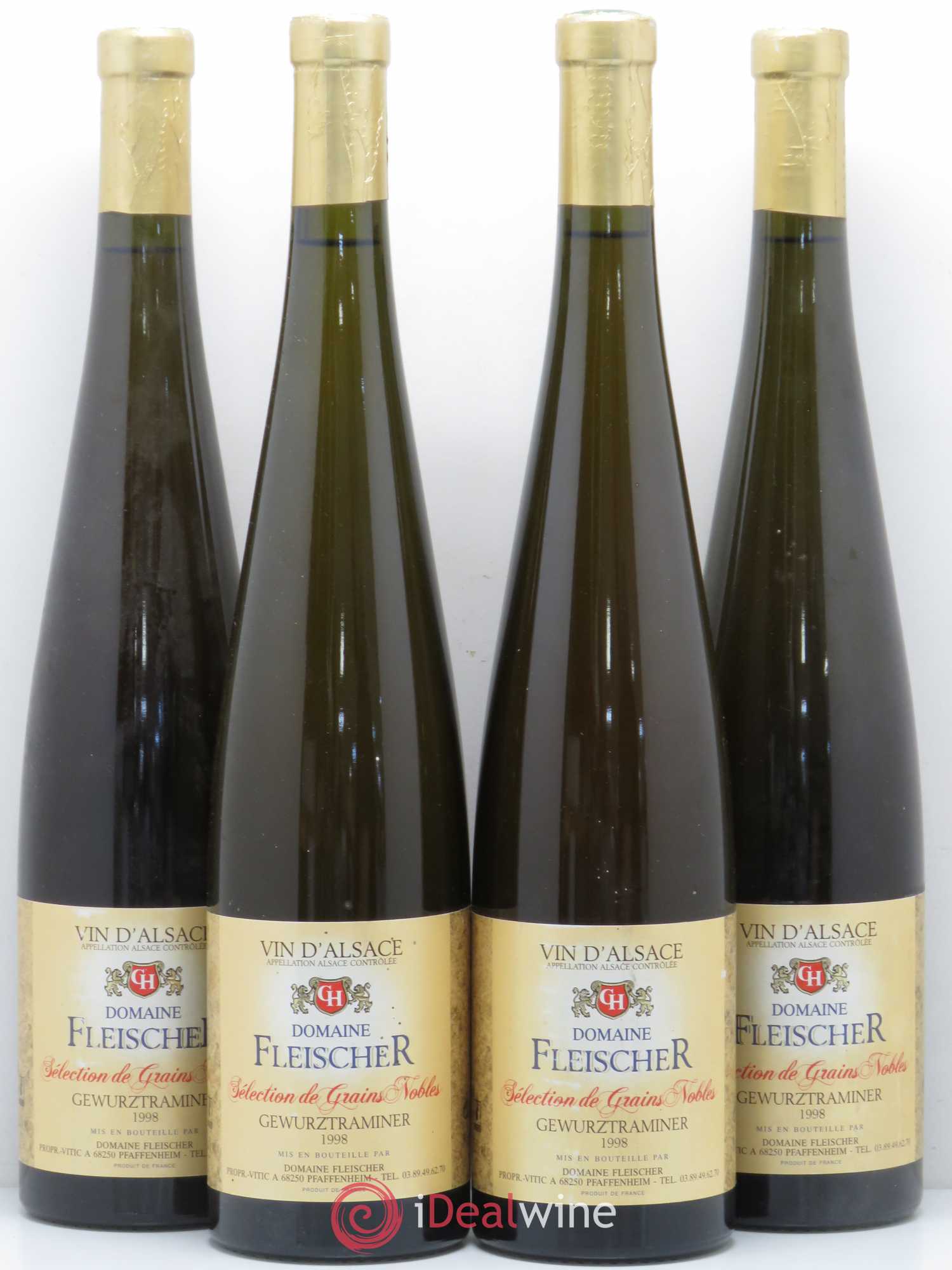 Gewurztraminer Sélection de Grains Nobles Fleischer (sans prix de réserve) 1998 - Lotto di 4 bottiglie - 0
