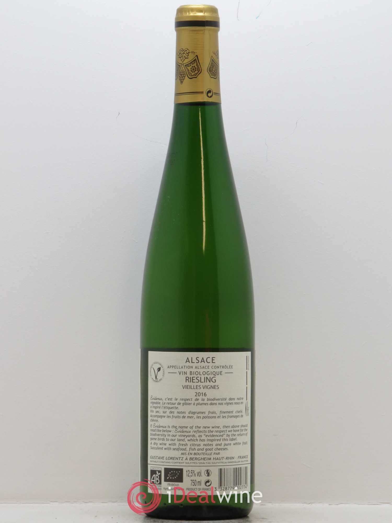 Riesling Evidence Gustave Lorentz 2016 - Lot de 1 bouteille - 1