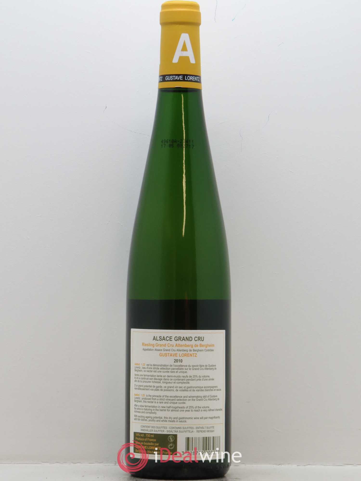 Riesling Grand Cru Altenberg de Bergheim Addict 1.23 Gustave Lorentz 2010 - Lot de 1 bouteille - 1