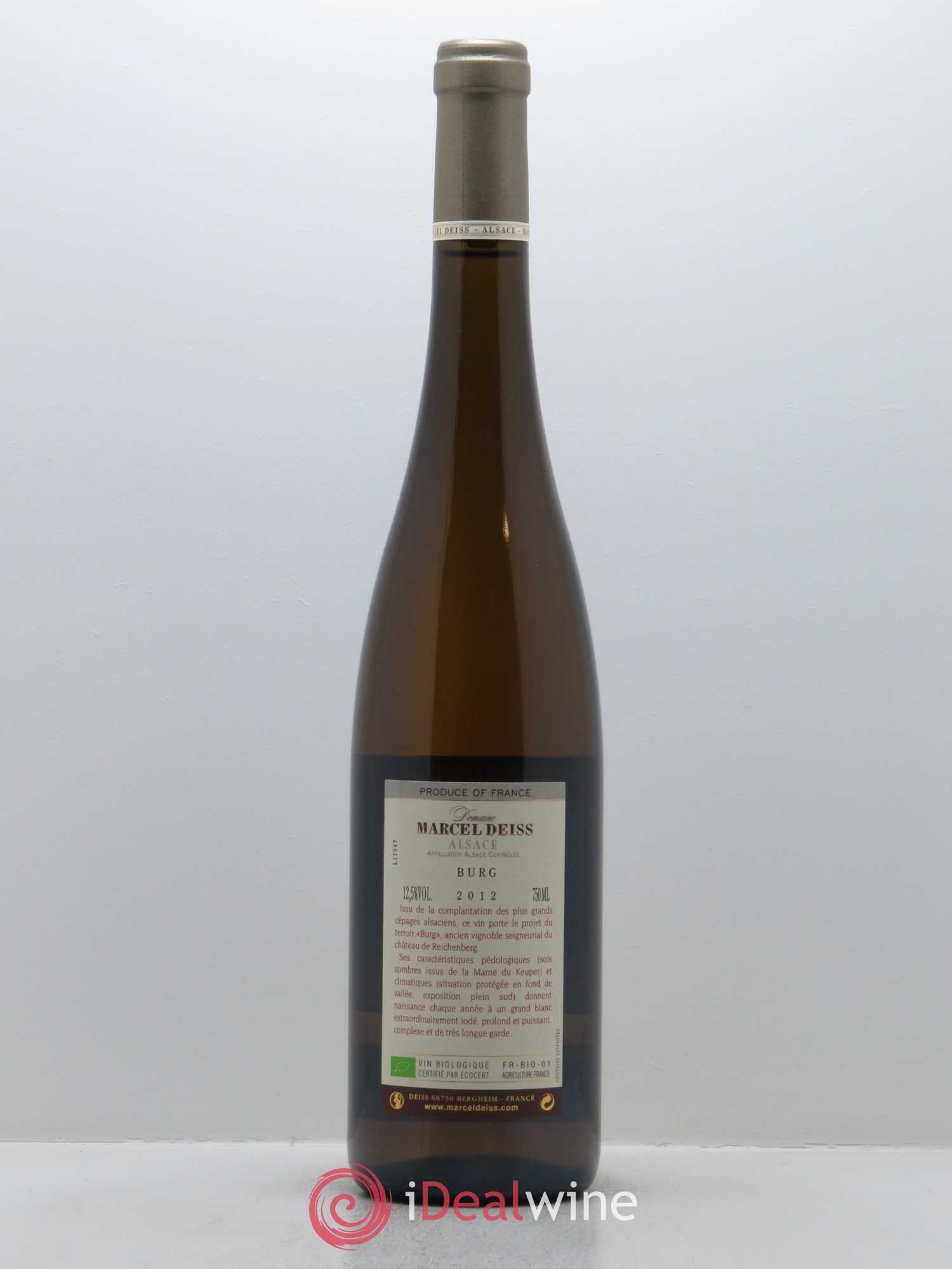 Alsace Burg Marcel Deiss (Domaine) 2012 - Lot de 1 bouteille - 1