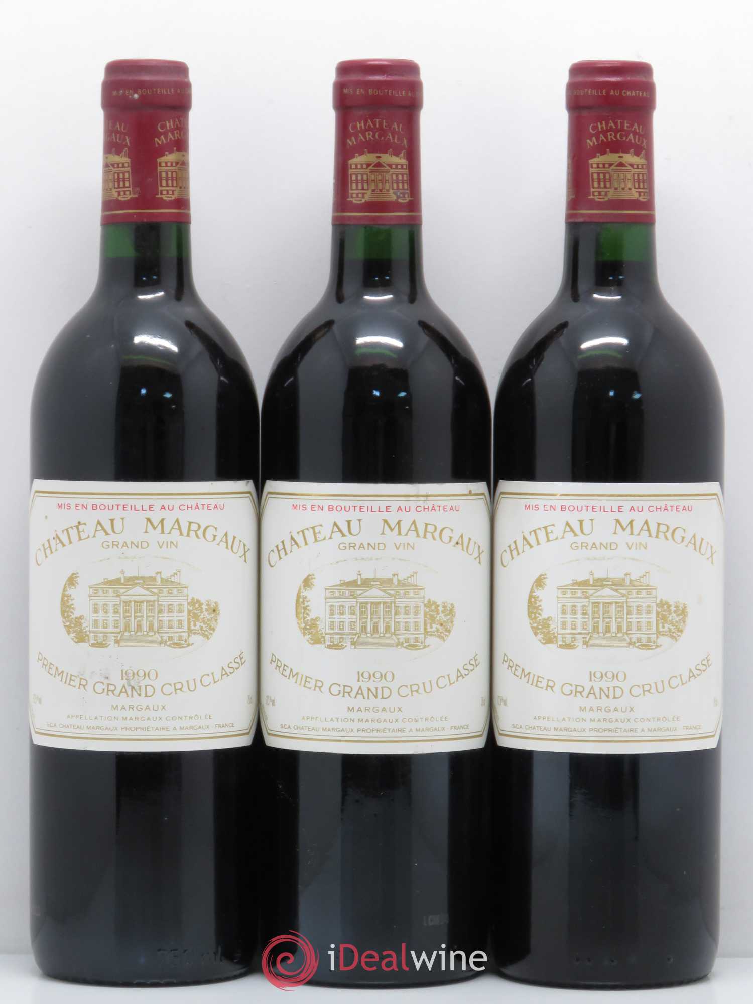 Château Margaux 1er Grand Cru Classé 1990 - Lot de 3 bouteilles - 0