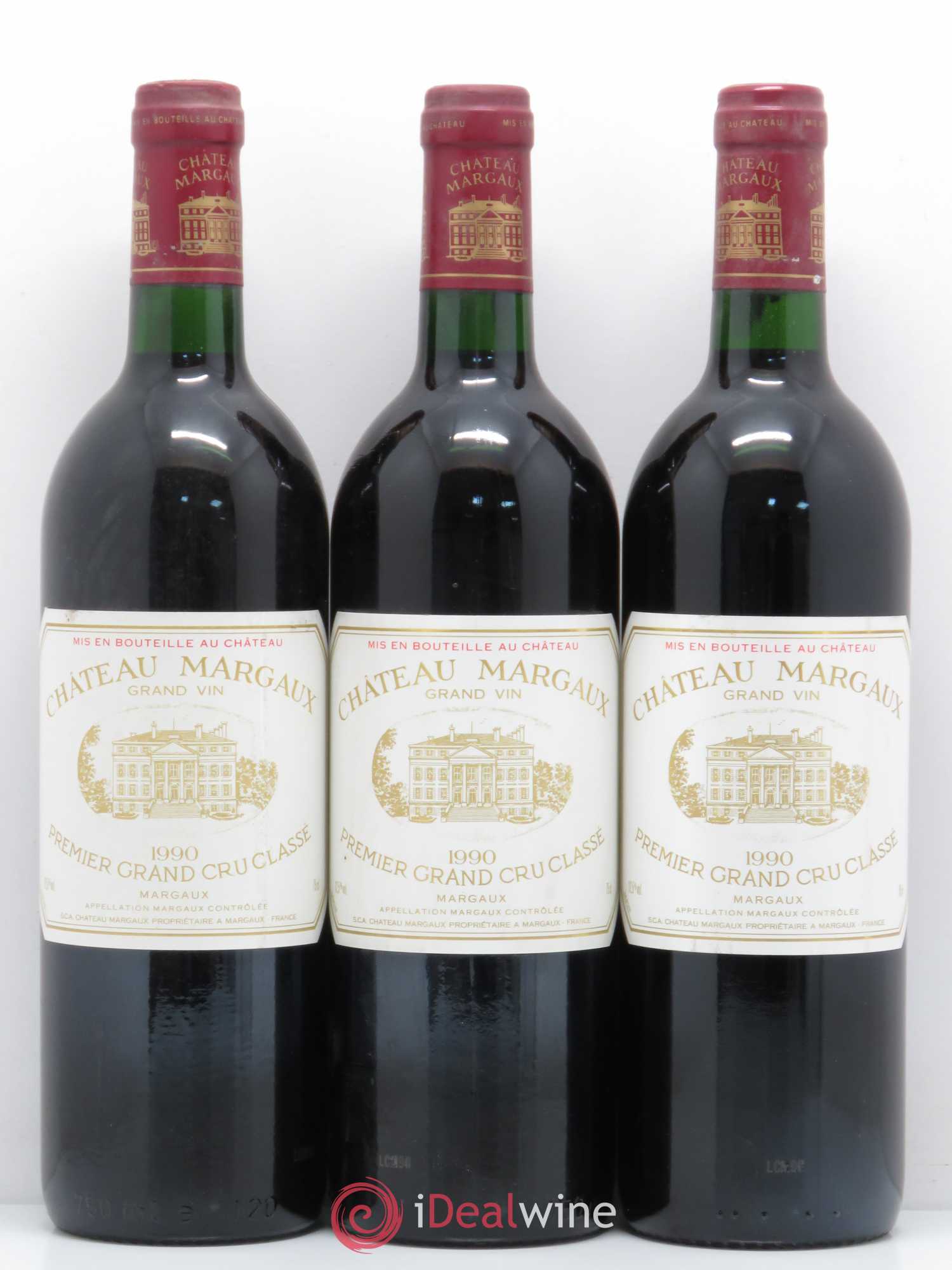 Château Margaux 1er Grand Cru Classé 1990 - Lot de 3 bouteilles - 0