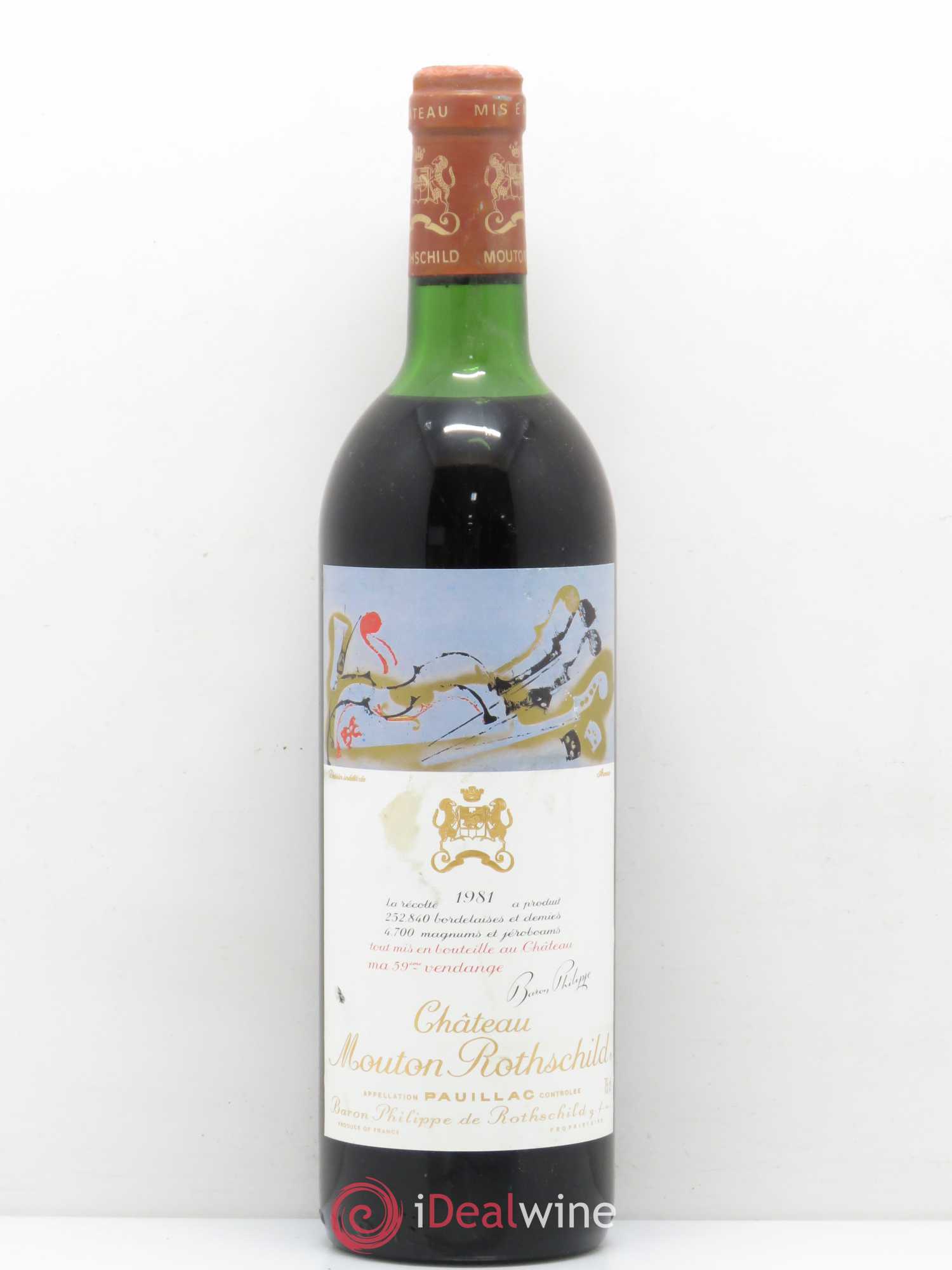 Château Mouton Rothschild 1er Grand Cru Classé 1981 - Lot de 1 bouteille - 0