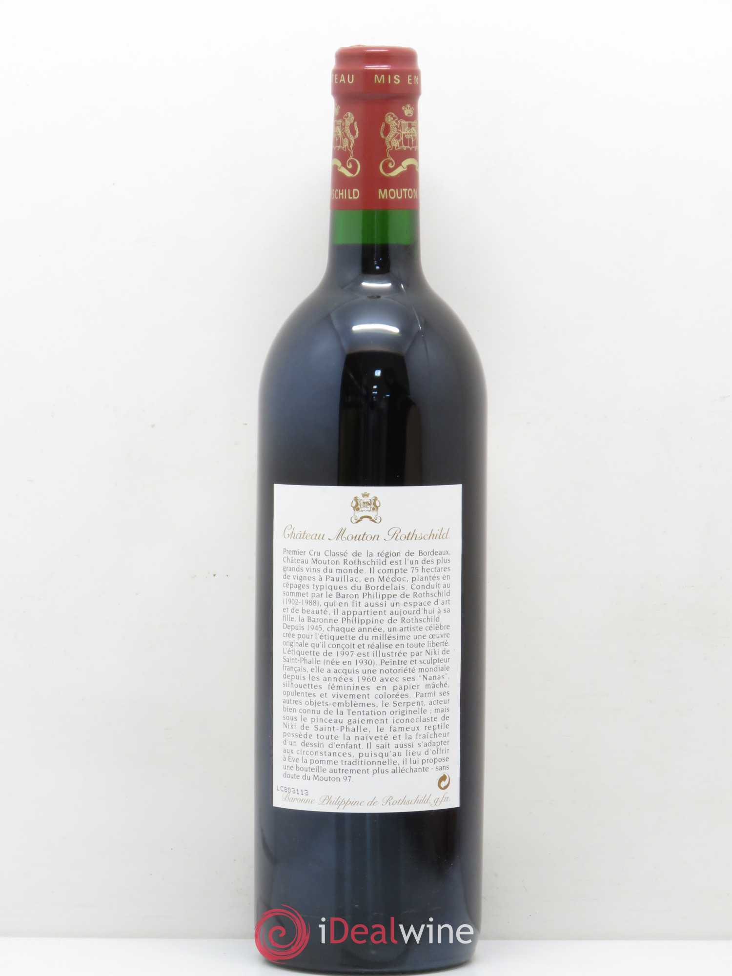 Château Mouton Rothschild 1er Grand Cru Classé 1997 - Lot de 1 bouteille - 1