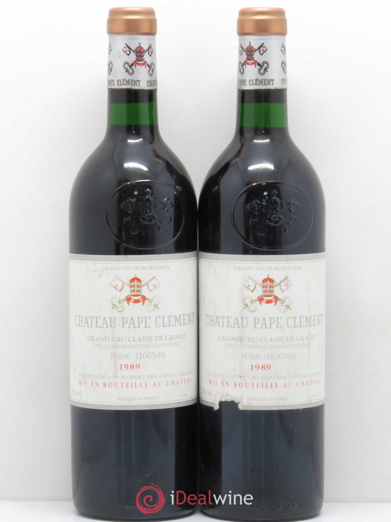 Château Pape Clément Cru Classé de Graves 1989 - Lot de 2 bouteilles - 0