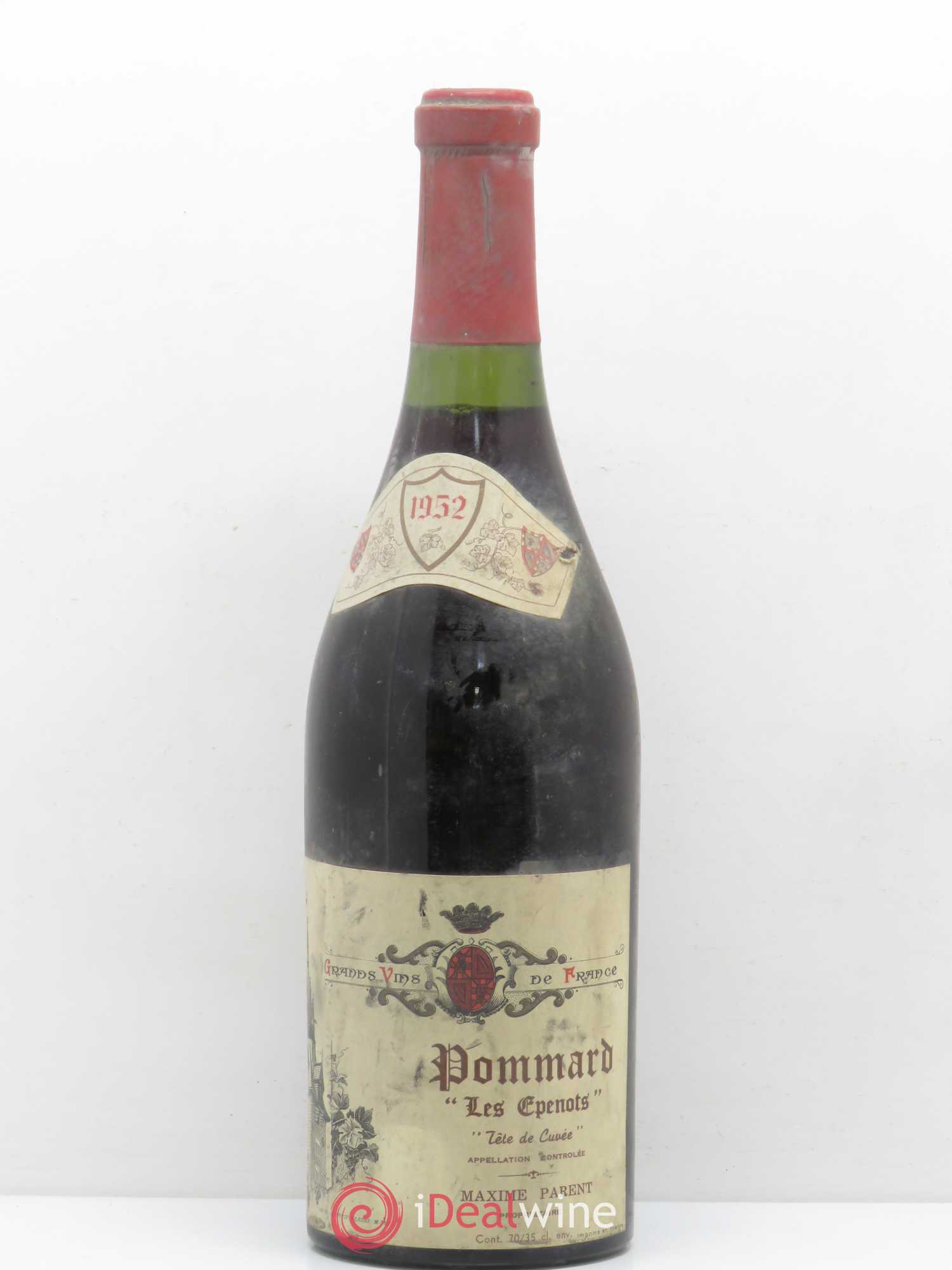 Pommard Les Epenots Tête de Cuvée Maxime Parent 1952 - Posten von 1 Flasche - 0