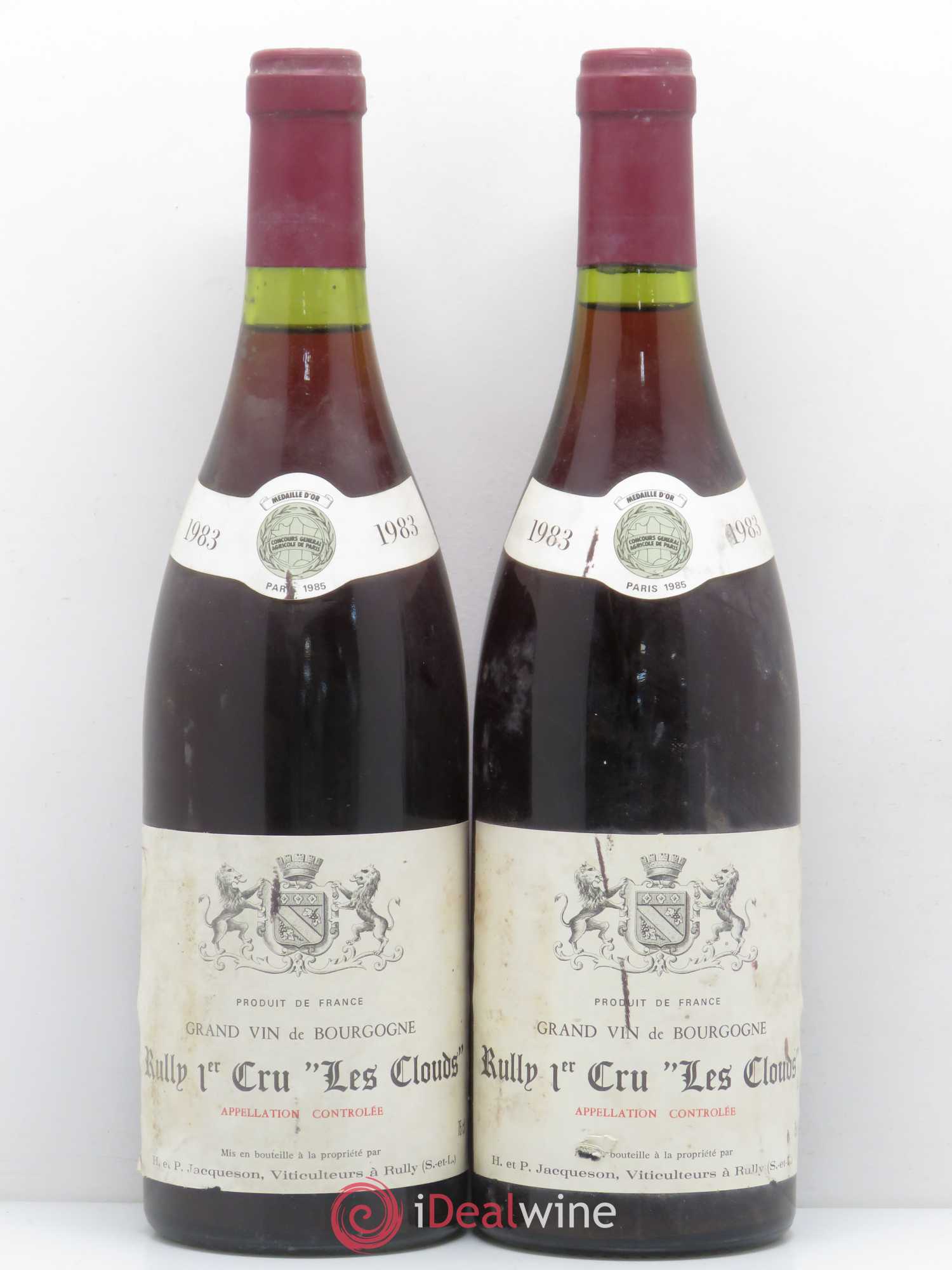 Rully 1er Cru Les Cloux Paul & Marie Jacqueson (sans prix de réserve) 1983 - Lot de 2 bouteilles - 0