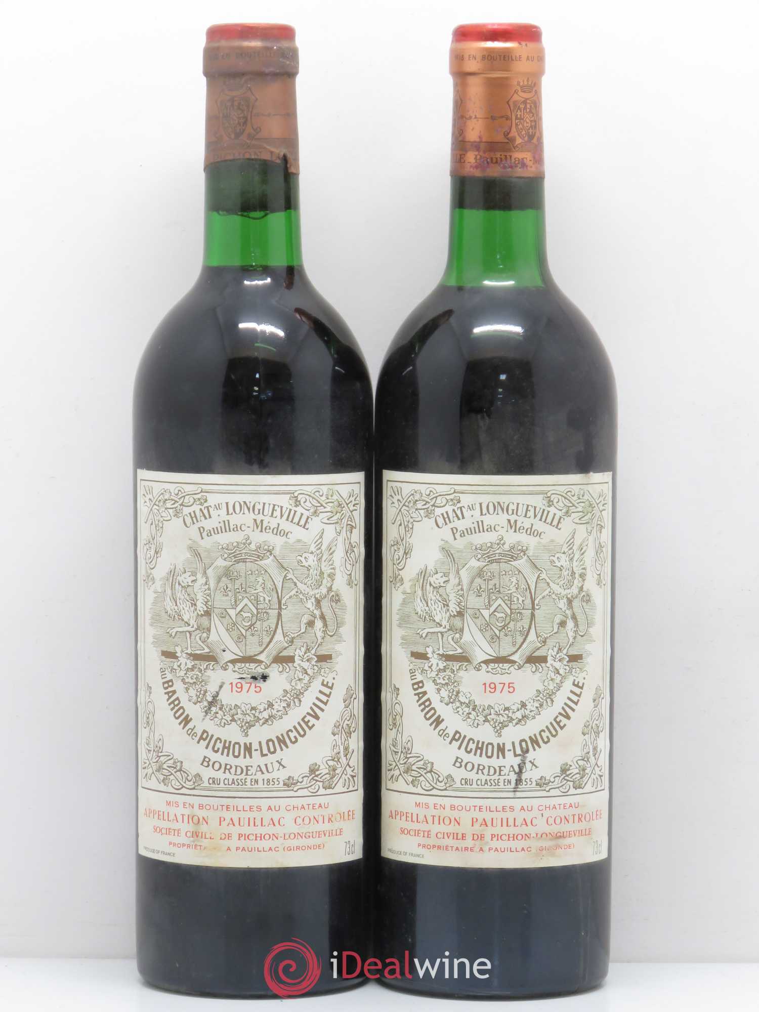 Pichon Longueville Baron 2ème Grand Cru Classé 1975 - Lot de 2 bouteilles - 0
