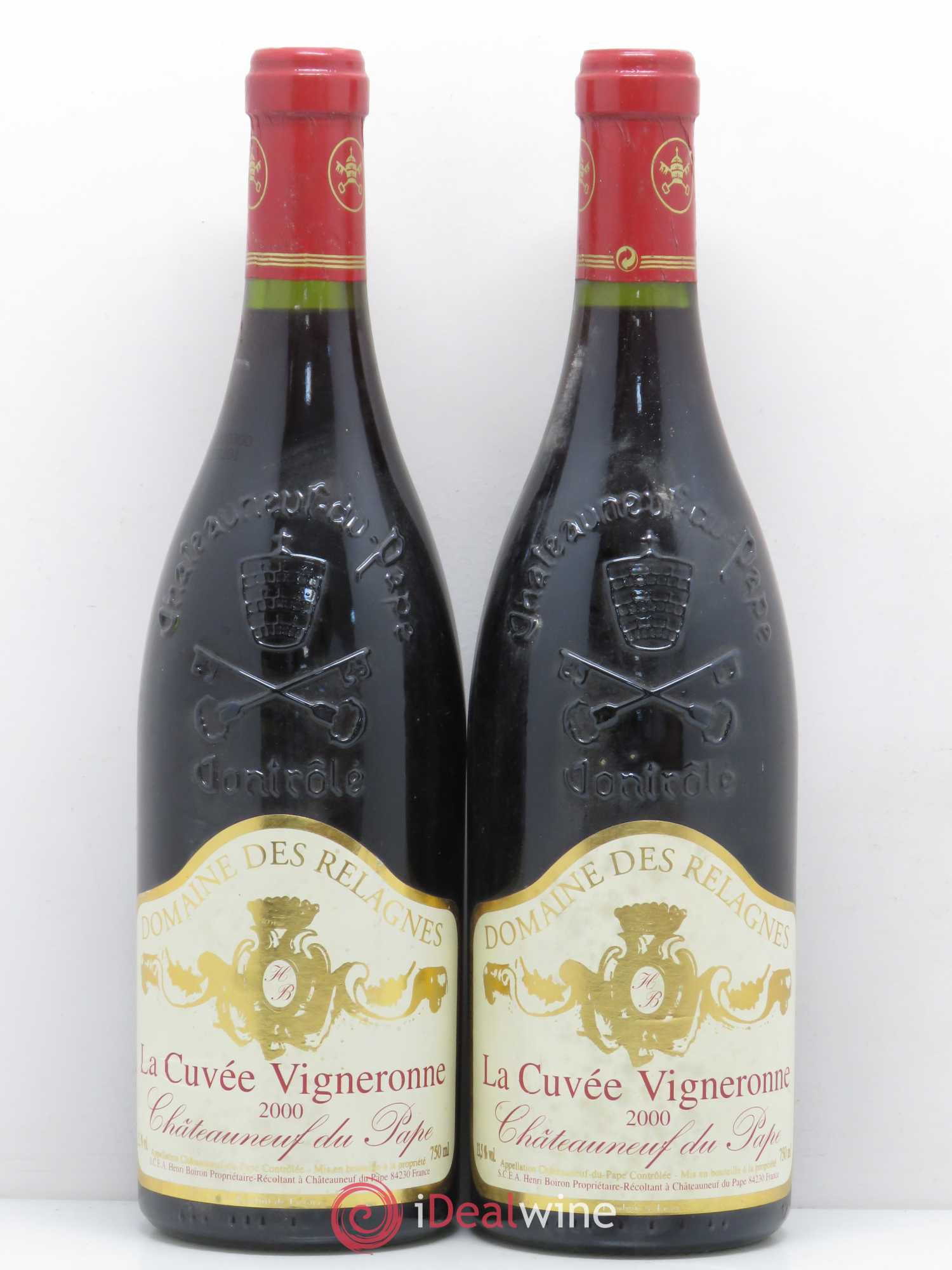 Châteauneuf-du-Pape La Cuvee Vigneronne Domaine Des Relagnes (sans prix de réserve) 2000 - Posten von 2 Flaschen - 0