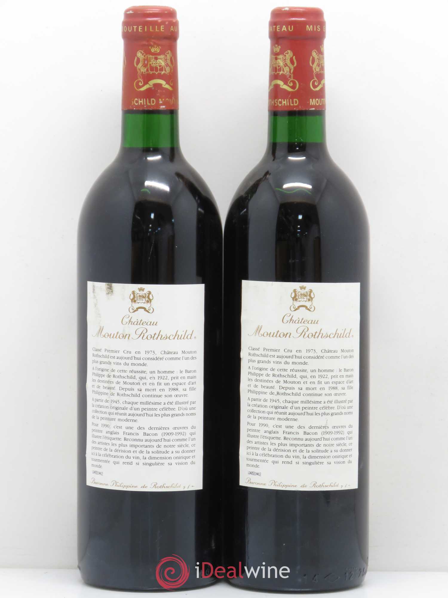 Château Mouton Rothschild 1er Grand Cru Classé 1990 - Lot de 2 bouteilles - 1